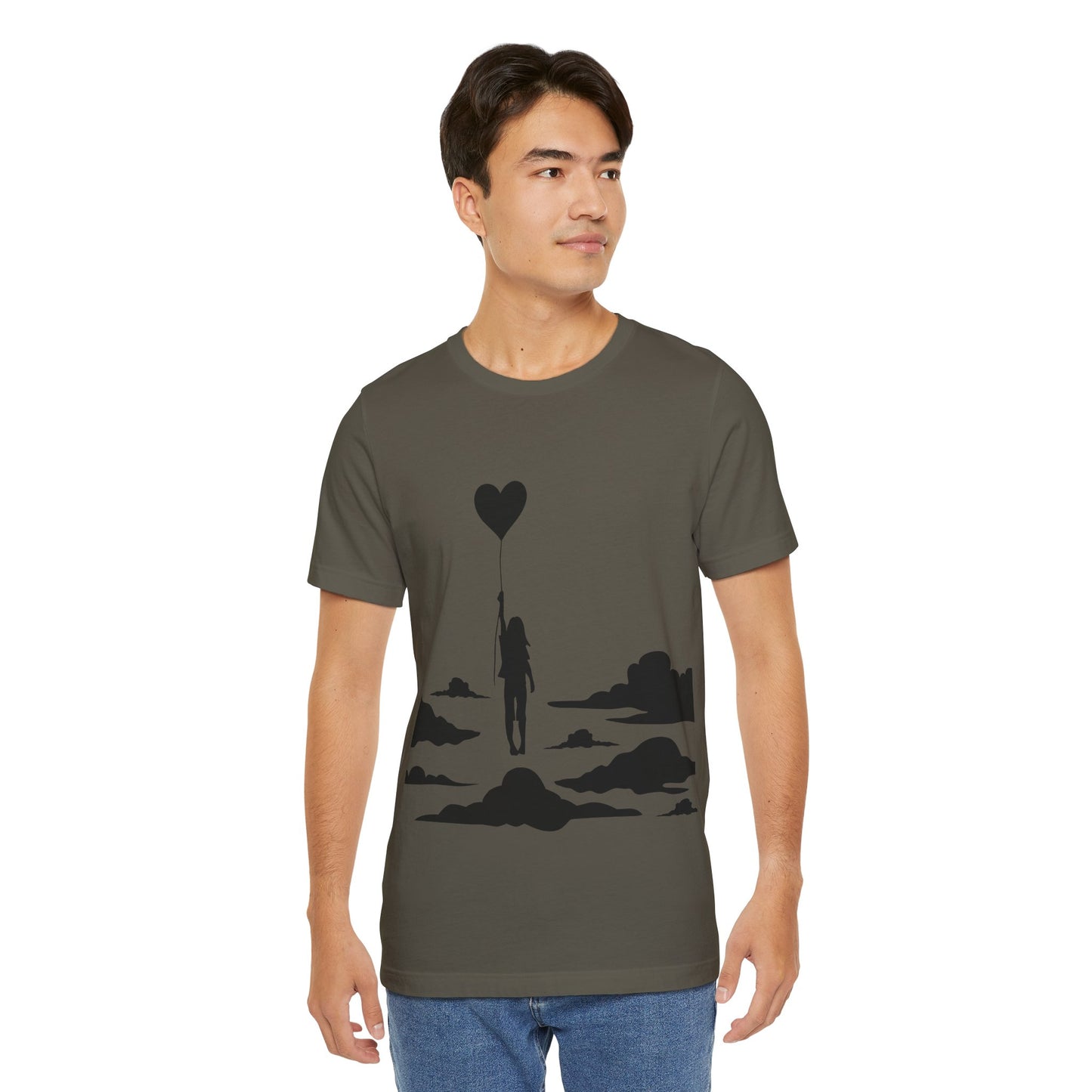 π Up and Away Tee β Heart Balloon Silhouette