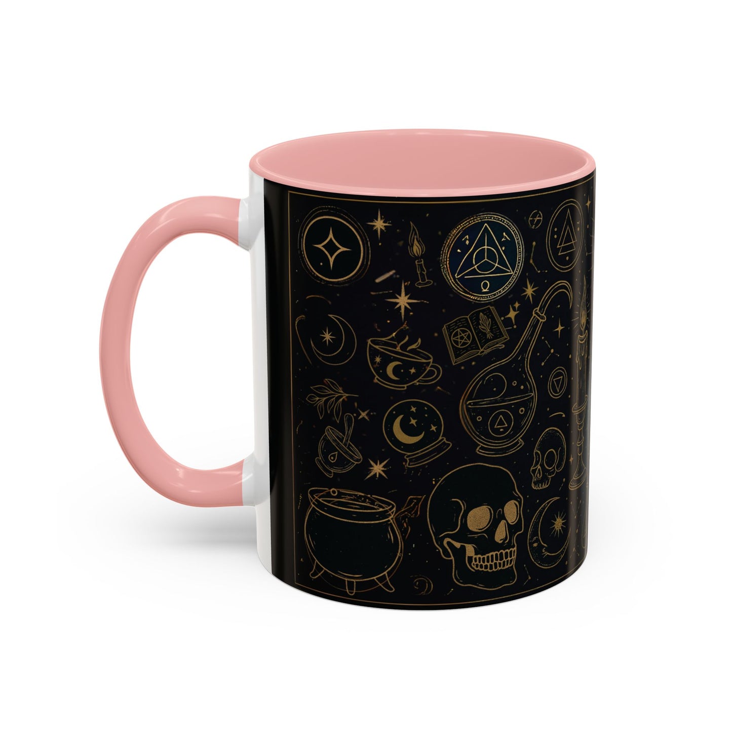 Witchy Aesthetic Coffee Mug โ 15oz Black & Purple Ceramic with Occult Symbols โ Goth Kitchen Decor, Halloween Gift Idea - 11oz/15oz