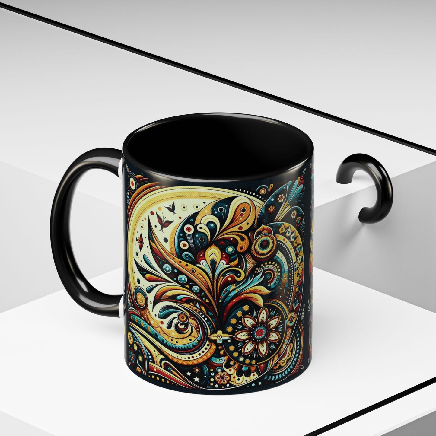 βοΈ Accent Coffee Mug (11, 15oz) β Beautiful Boho Style Graphic πΏ
