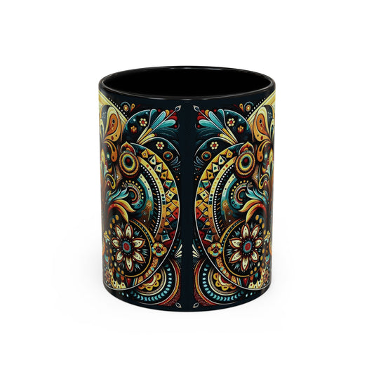 Taza de café con acento (11 oz y 15 oz) – Hermoso diseño gráfico de estilo bohemio 🌿