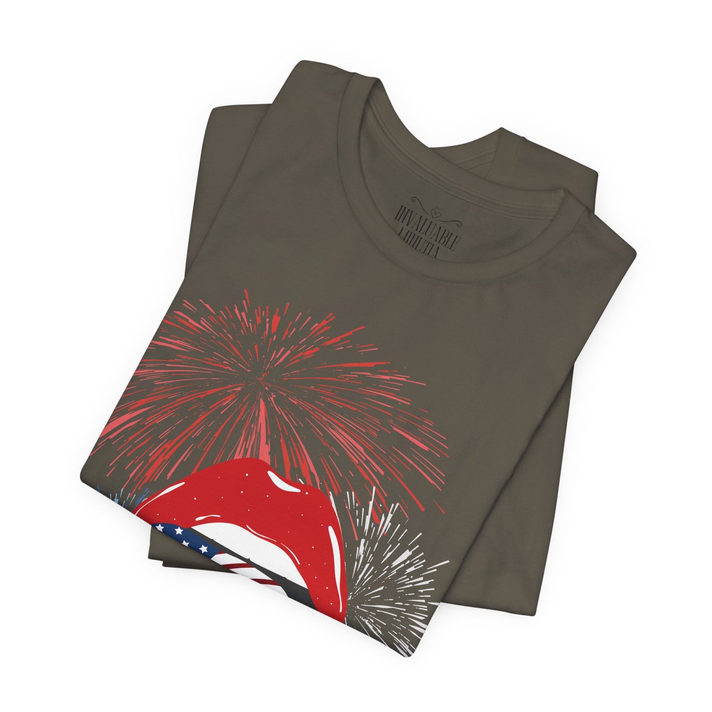 American Flag Lips Tee – Unisex Bella + Canvas Jersey Tee - 4th of July