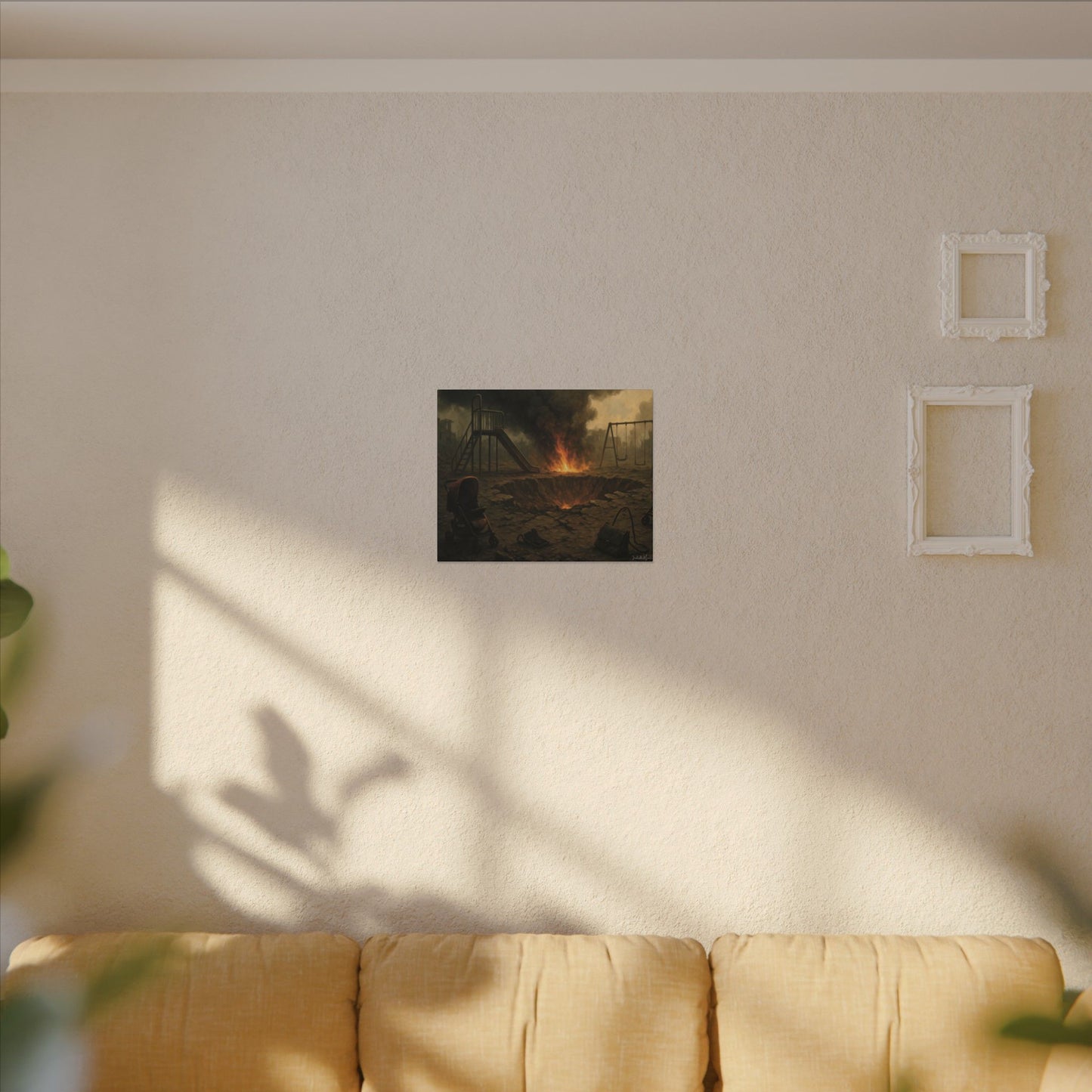 Apocalyptic Playground Canvas Print – Dark Surreal Landscape Wall Art – Post-Apocalyptic Home Décor