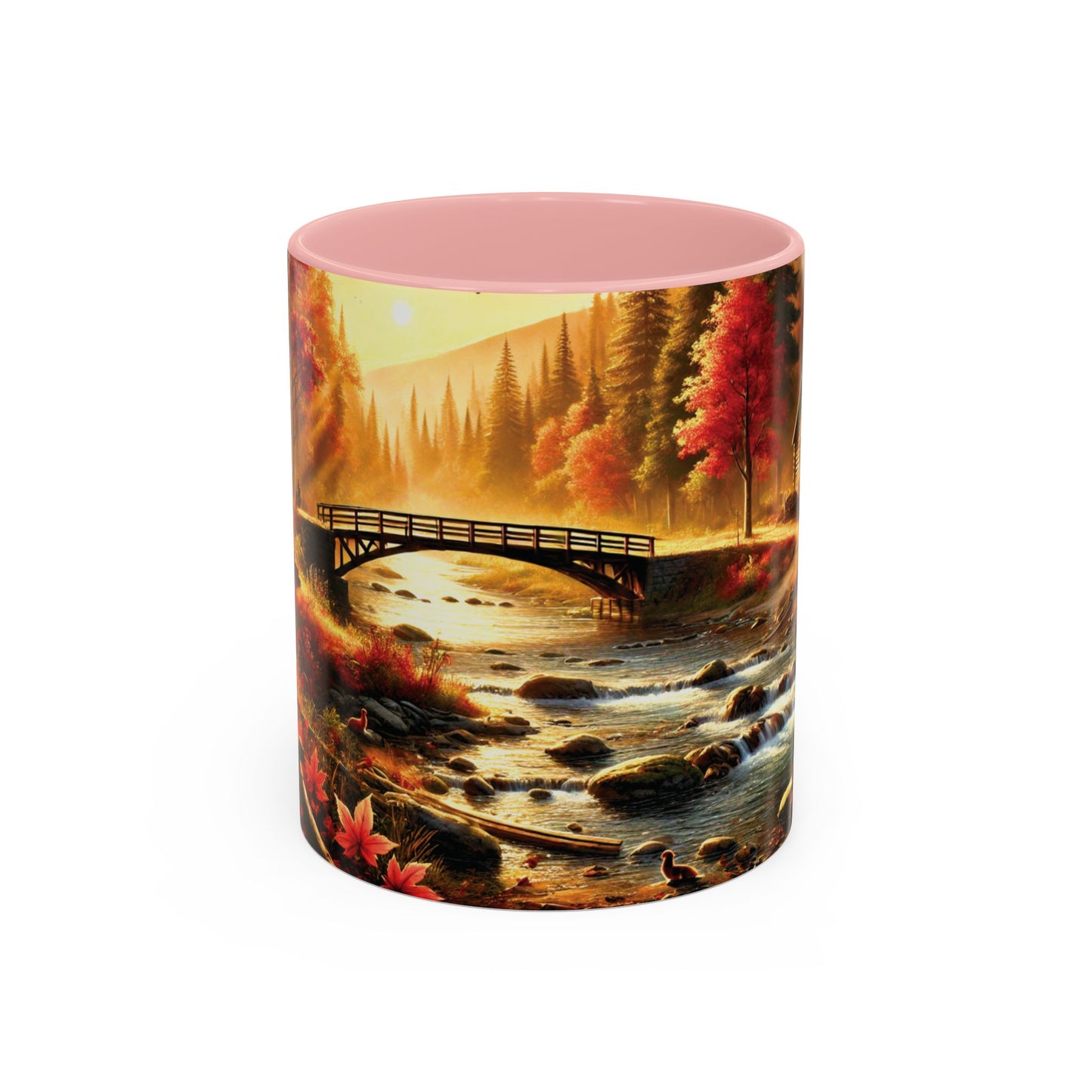 Cozy Autumn Cabin Mug | Fall Vibes Accent Coffee Mug (11oz/15oz)