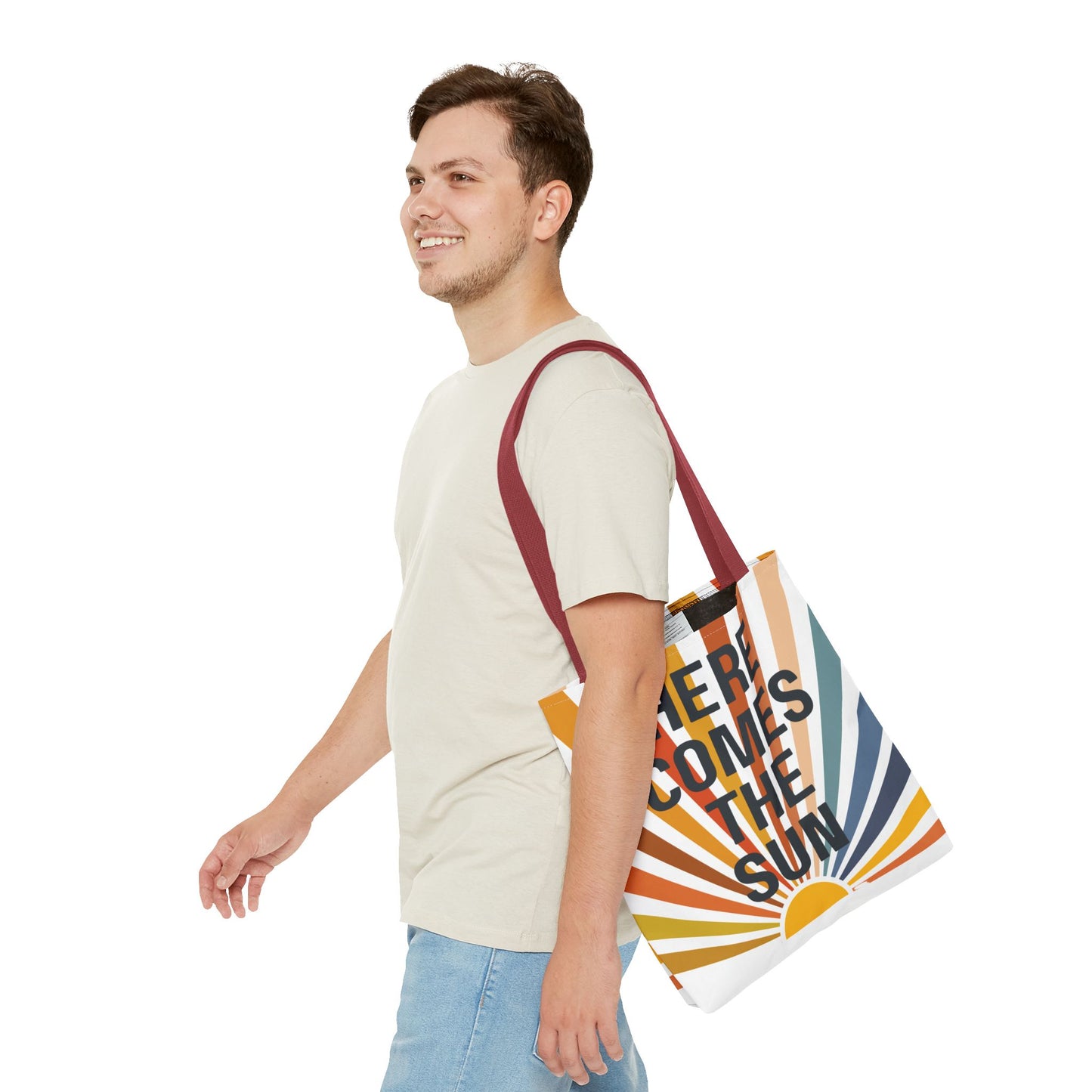 Here Comes the Sun β Retro Sunburst Tote Bag
