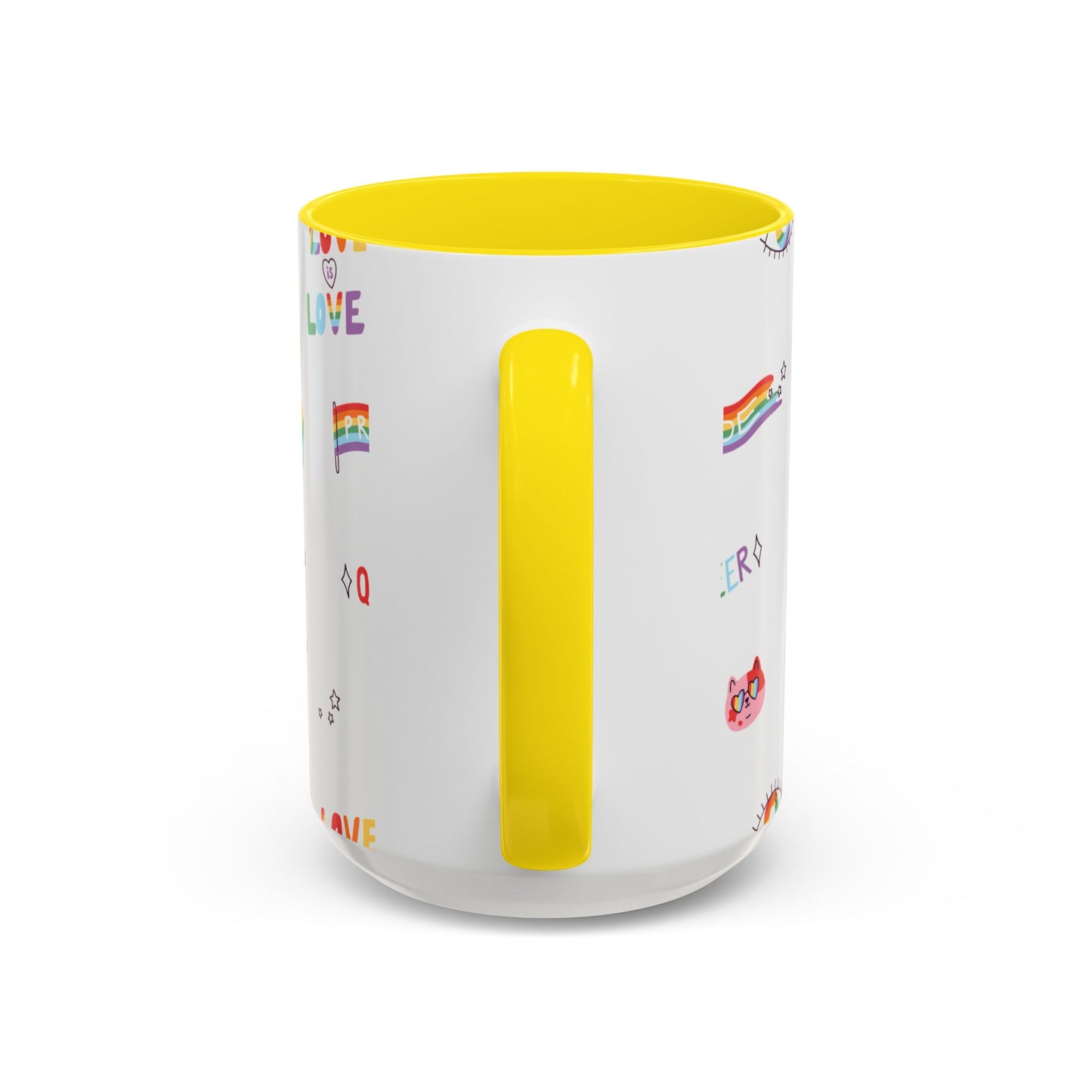 Minimalist Pride Accent Mug | LGBTQ+ Love Ceramic Cup | 11oz & 15oz