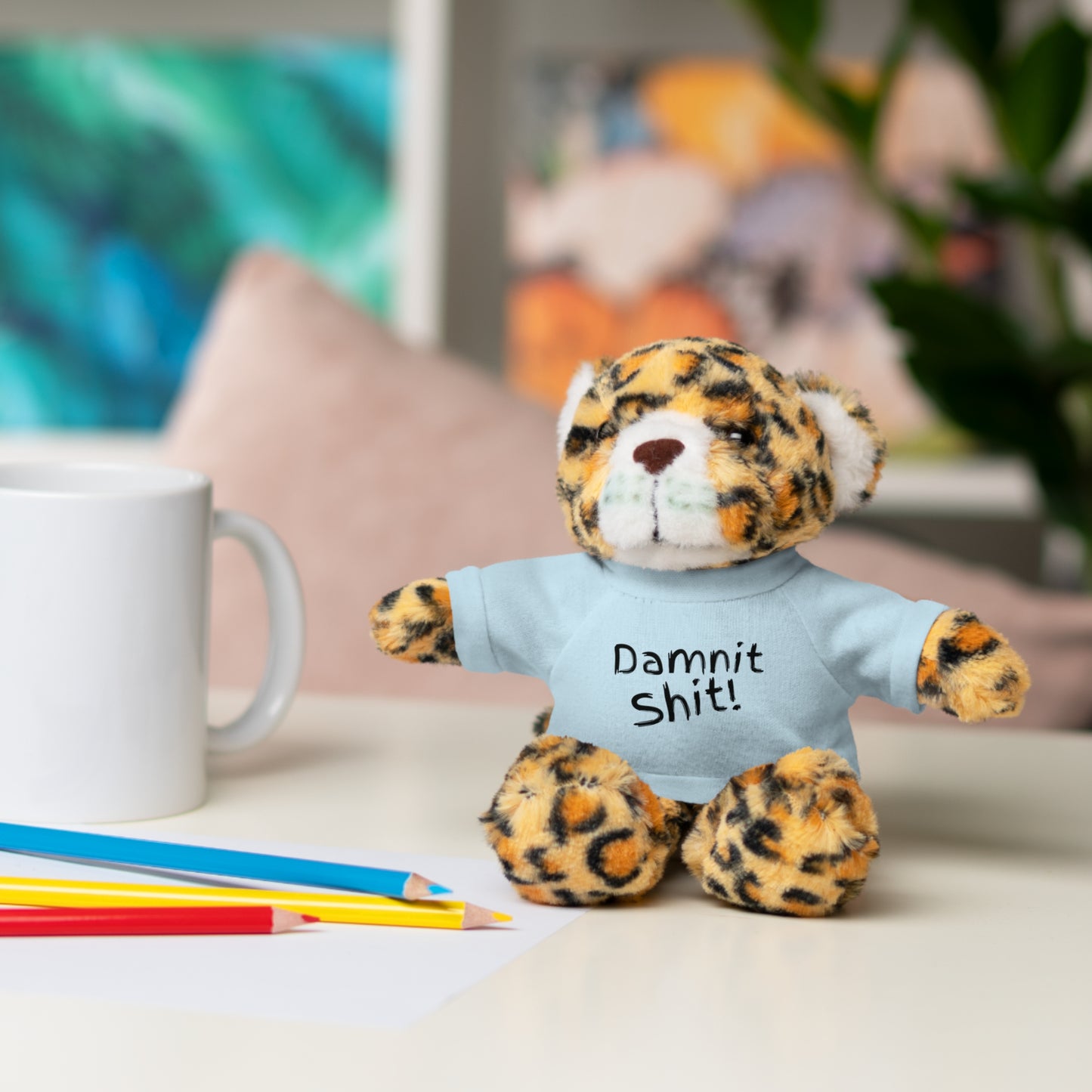 8" Funny Stuffed Animal Gift for Adults, Cute Plush Toy, Humor Bear, Sarcastic Gifts, Quirky Decor, Comfort Toy with Quote