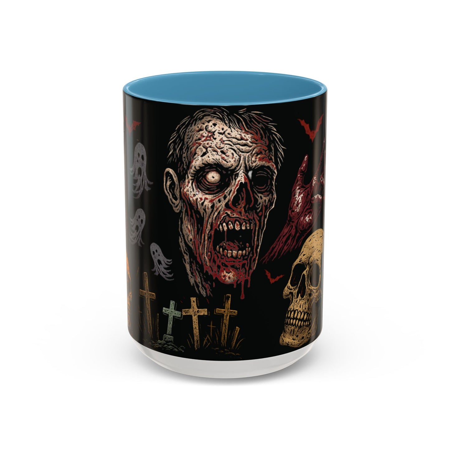 Horror Coffee Mug – Zombie Graveyard Halloween Design – 11oz & 15oz Ceramic – Creepy Goth Kitchen Decor