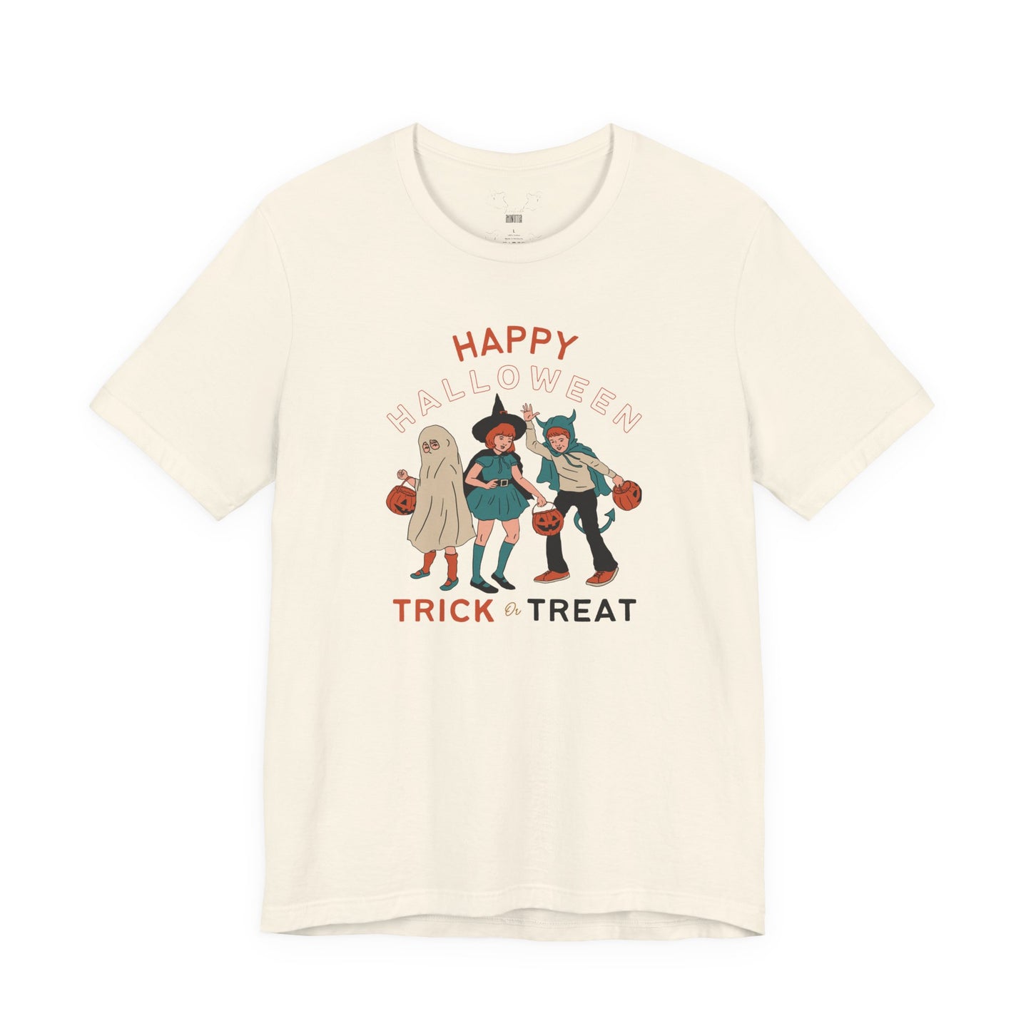 Happy Halloween Trick or Treat Vintage Vibe Tee โ Bella+Canvas 3001