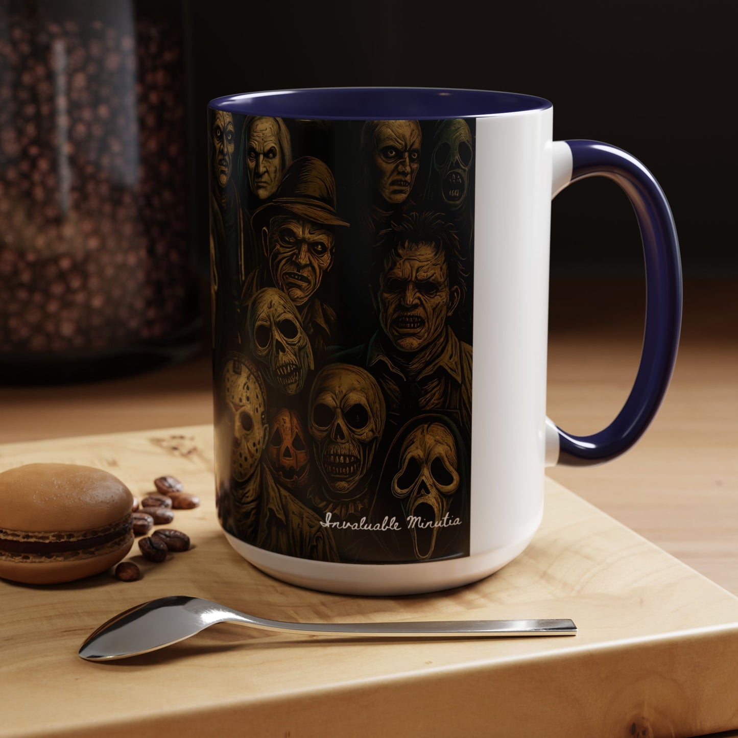 Horror Villain Collage Mug – 15oz & 11oz Ceramic Coffee Mug – Slasher Icons Halloween Gift – Goth Horrorcore Kitchen Decor
