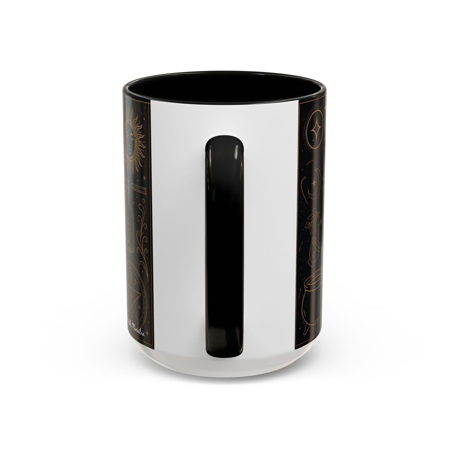 Witchy Aesthetic Coffee Mug โ 15oz Black & Purple Ceramic with Occult Symbols โ Goth Kitchen Decor, Halloween Gift Idea - 11oz/15oz