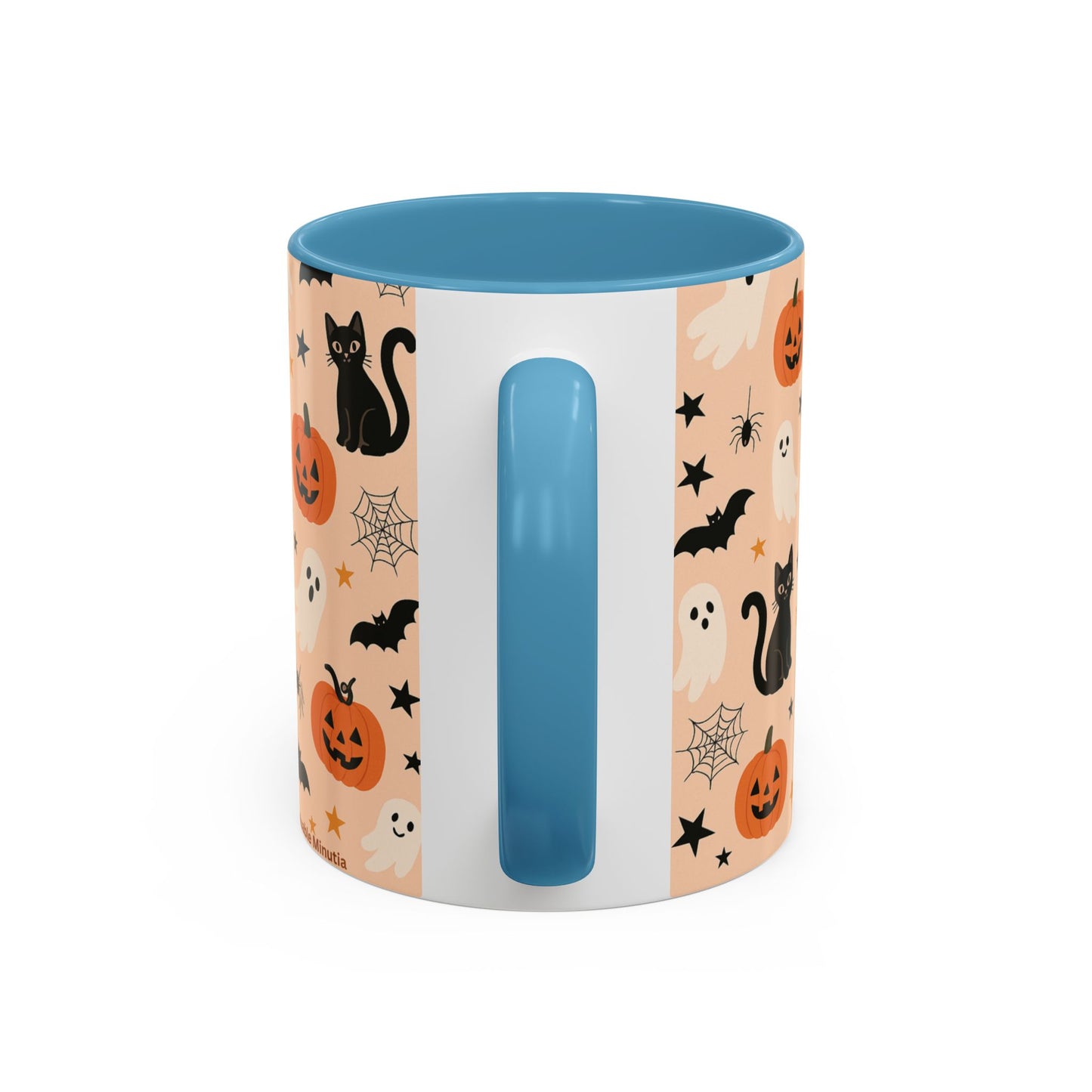 Halloween Color Accent Mug β Ghosts, Pumpkins & Black Cats, Fall Coffee Cup (11oz & 15oz) β Boutique Spooky Season Drinkware