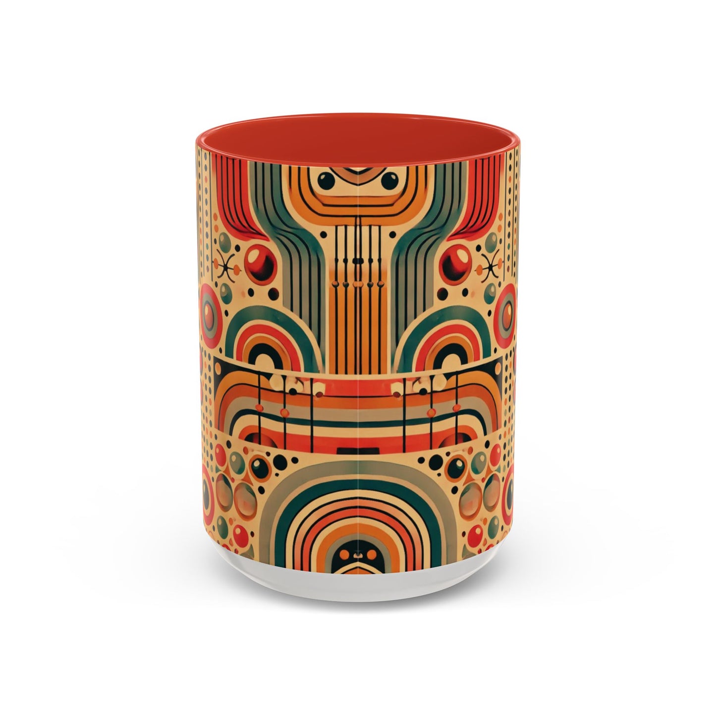 πΏ Retro Boho Accent Coffee Mug | 11oz & 15oz Ceramic Cup | Custom Colors Available