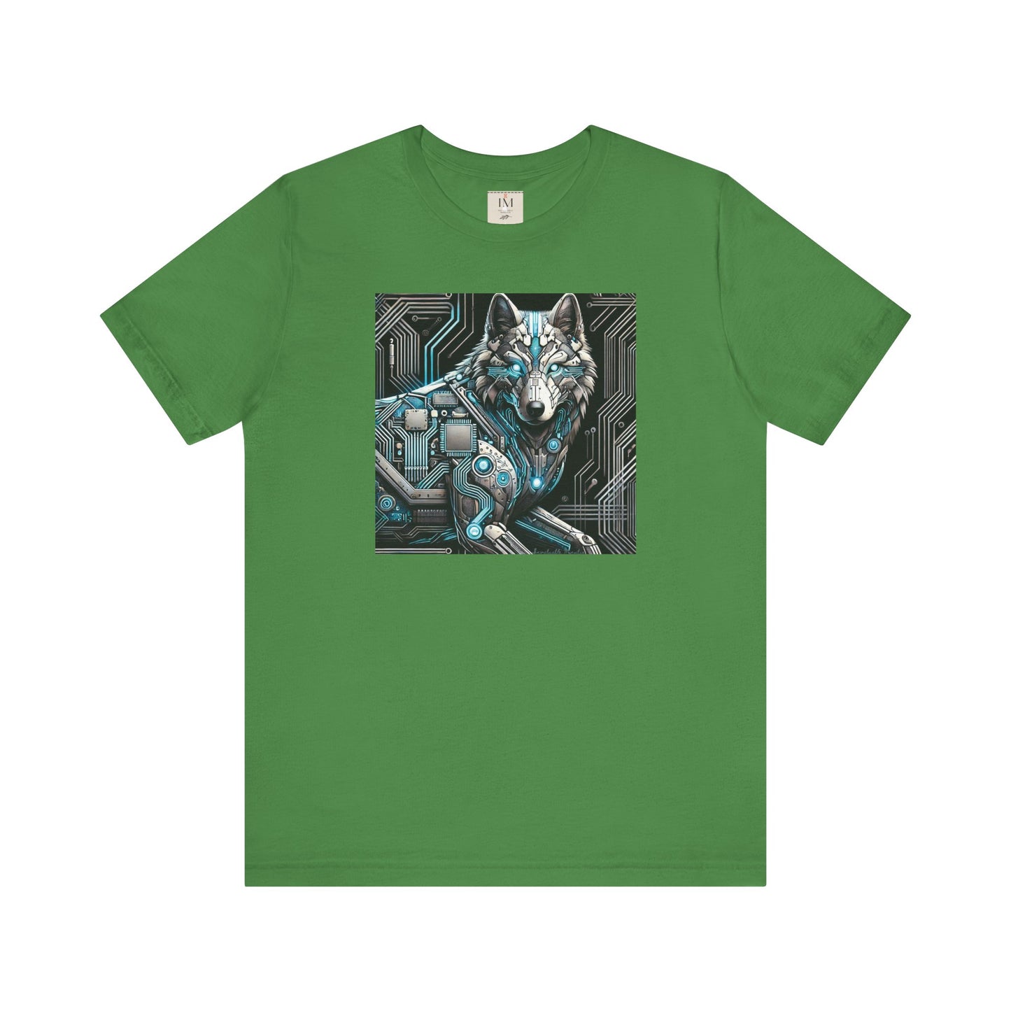 Tech Cyber Wolf Unisex Jersey Tee - Futuristic Animal Print Animal T-Shirt