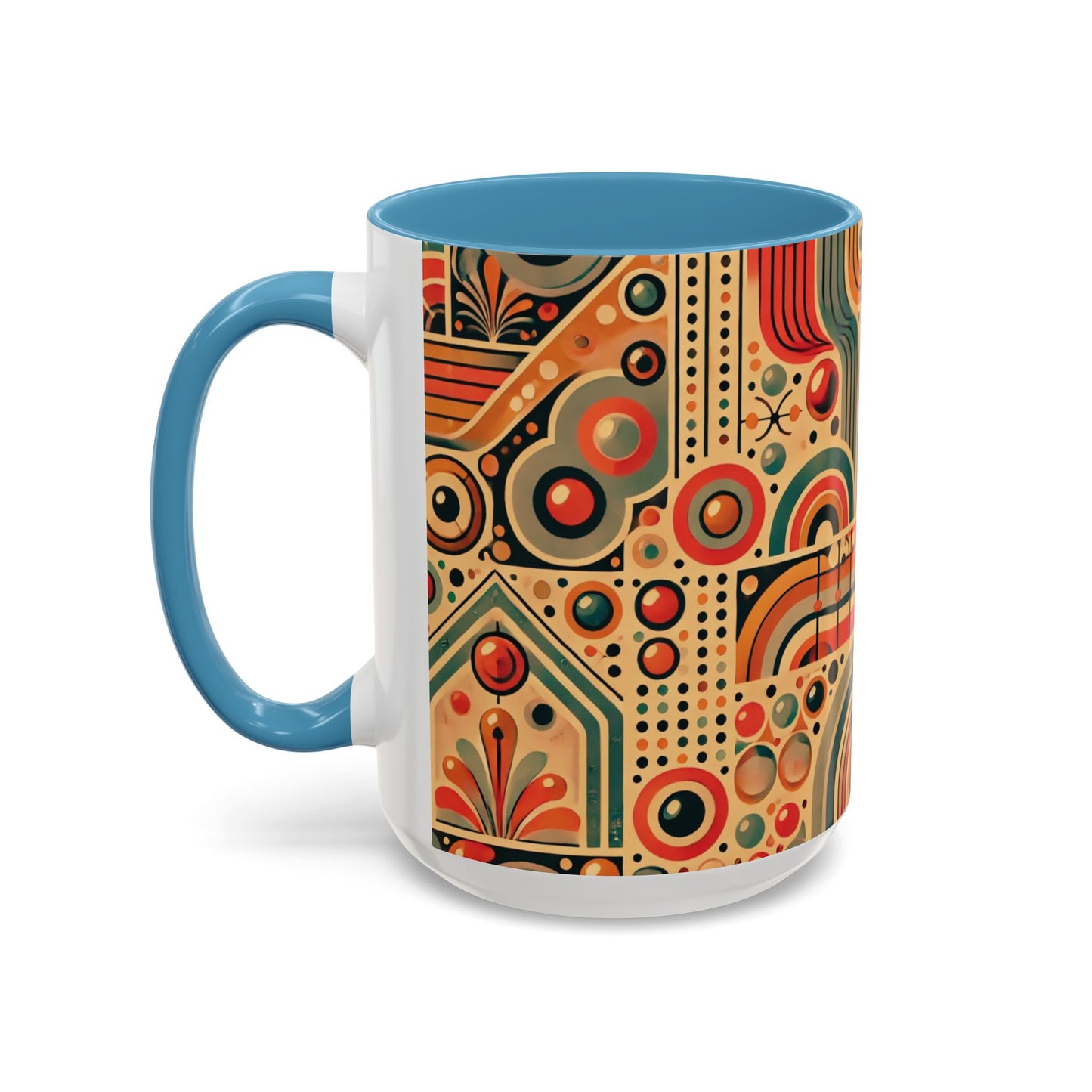 πΏ Retro Boho Accent Coffee Mug | 11oz & 15oz Ceramic Cup | Custom Colors Available
