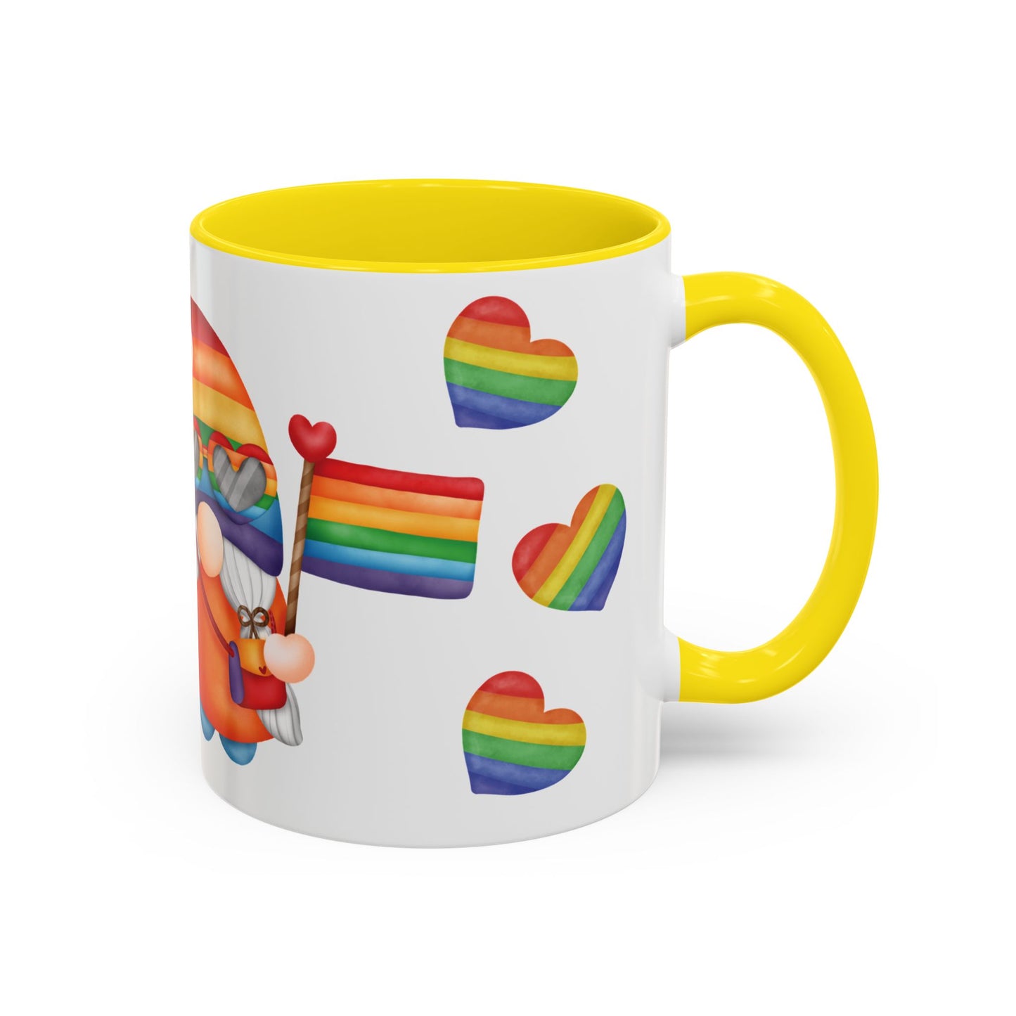 Pride Gnome Accent Mug | Rainbow Love Coffee Cup | 11oz & 15oz