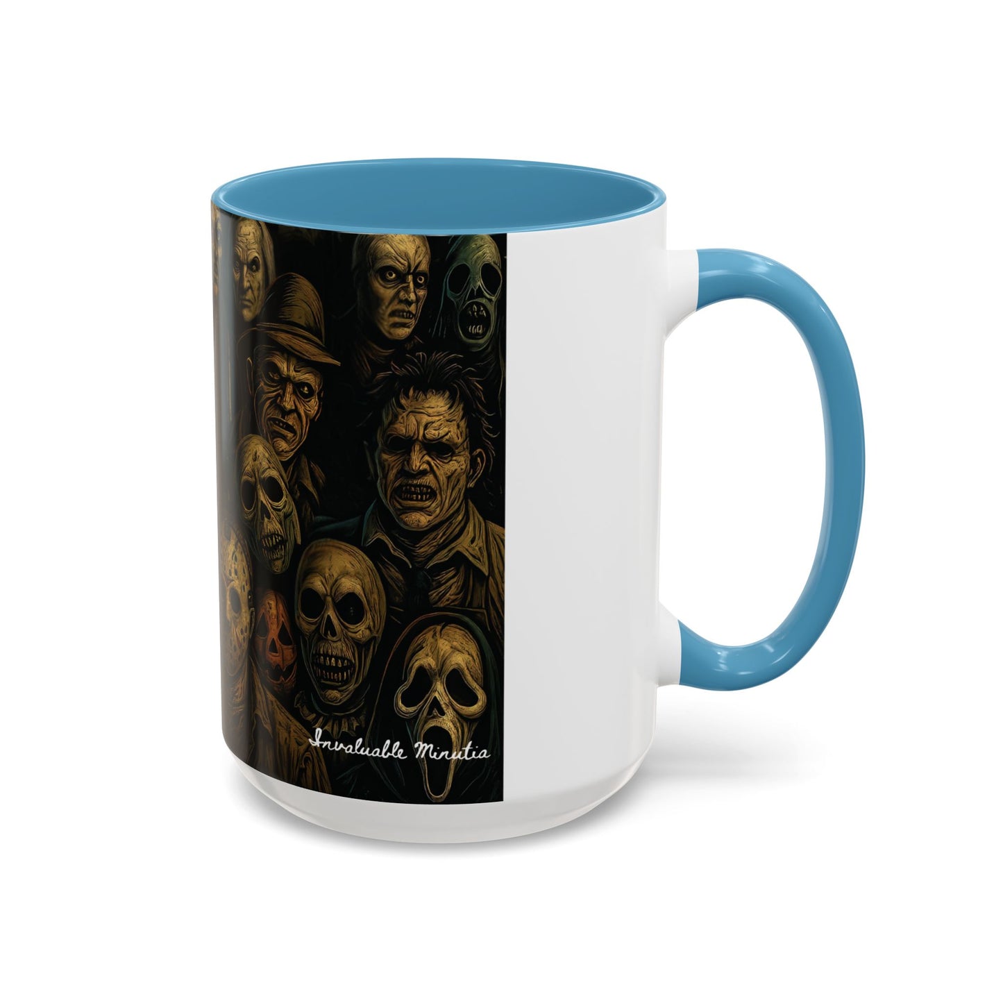 Horror Villain Collage Mug – 15oz & 11oz Ceramic Coffee Mug – Slasher Icons Halloween Gift – Goth Horrorcore Kitchen Decor