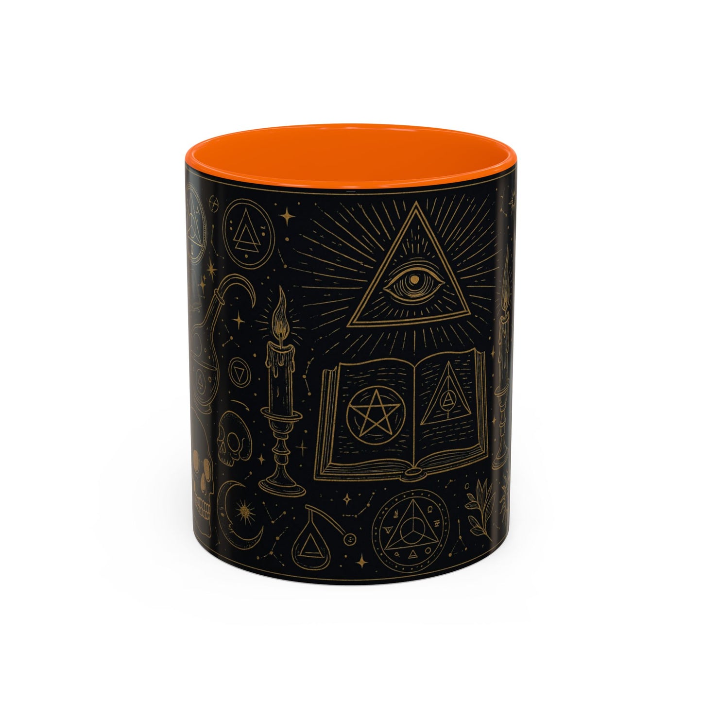 Witchy Aesthetic Coffee Mug โ 15oz Black & Purple Ceramic with Occult Symbols โ Goth Kitchen Decor, Halloween Gift Idea - 11oz/15oz