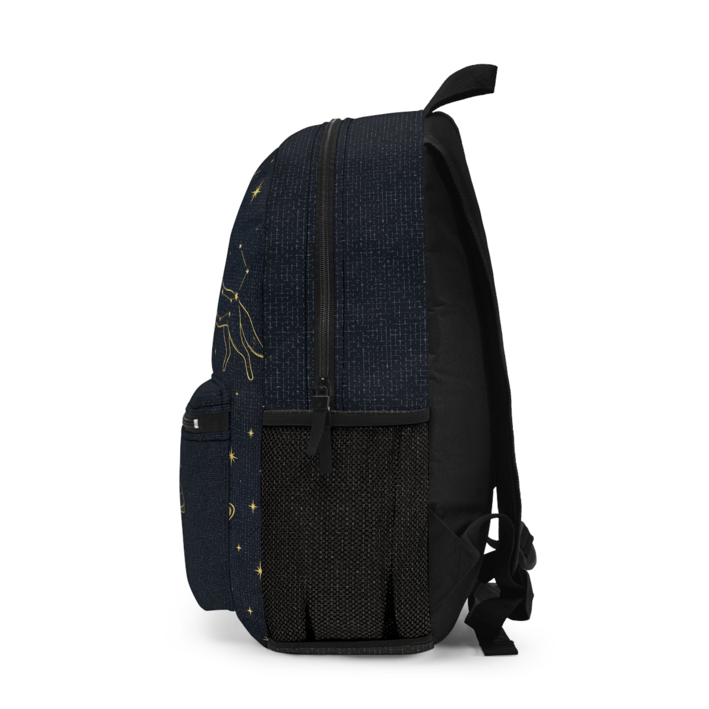 Gold Celestial Constellations Backpack β Premium Starry Night Astronomy Bag with Moon & Saturn Design