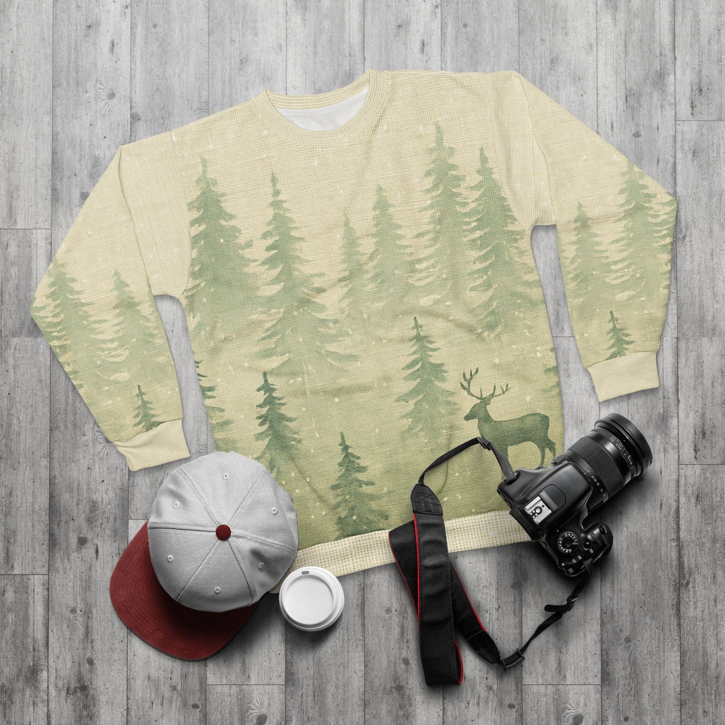 Nordic Woodlands Premium All-Over Print Unisex Sweatshirt