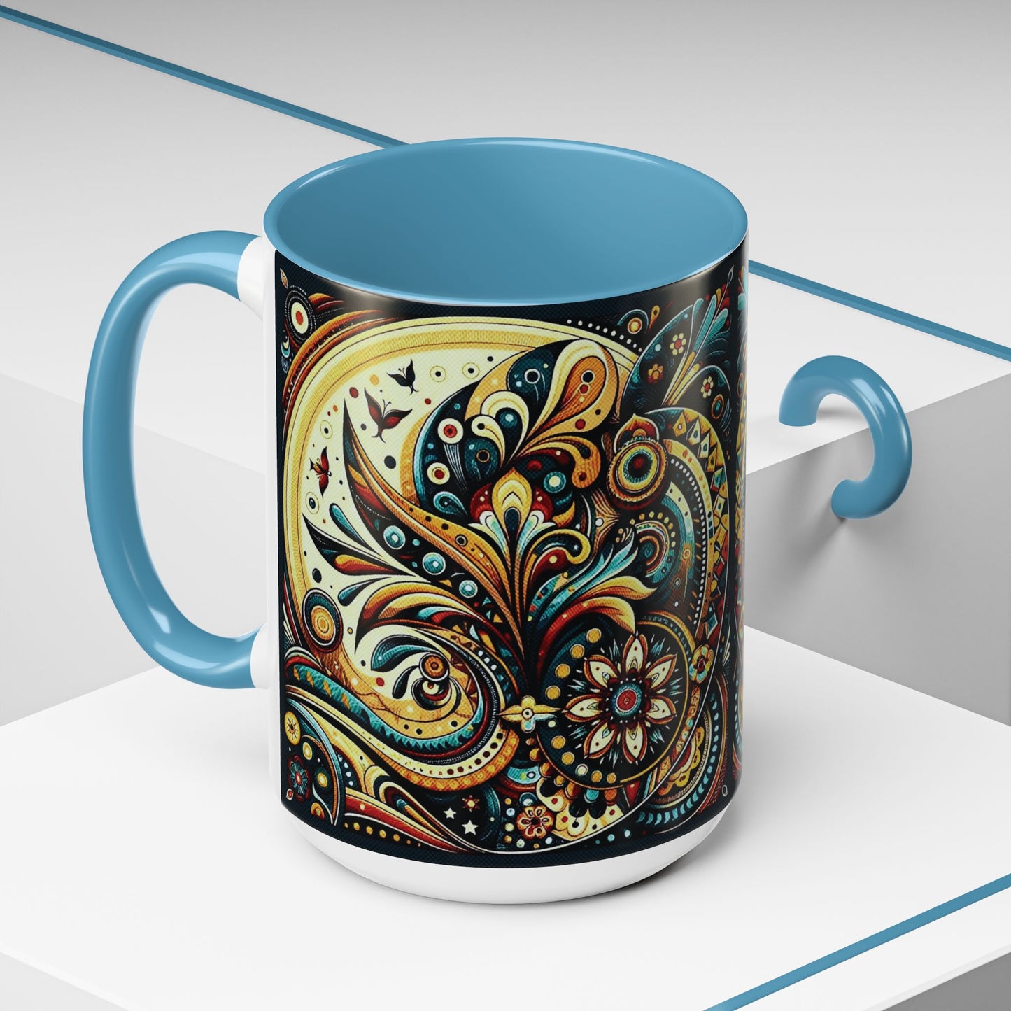 βοΈ Accent Coffee Mug (11, 15oz) β Beautiful Boho Style Graphic πΏ