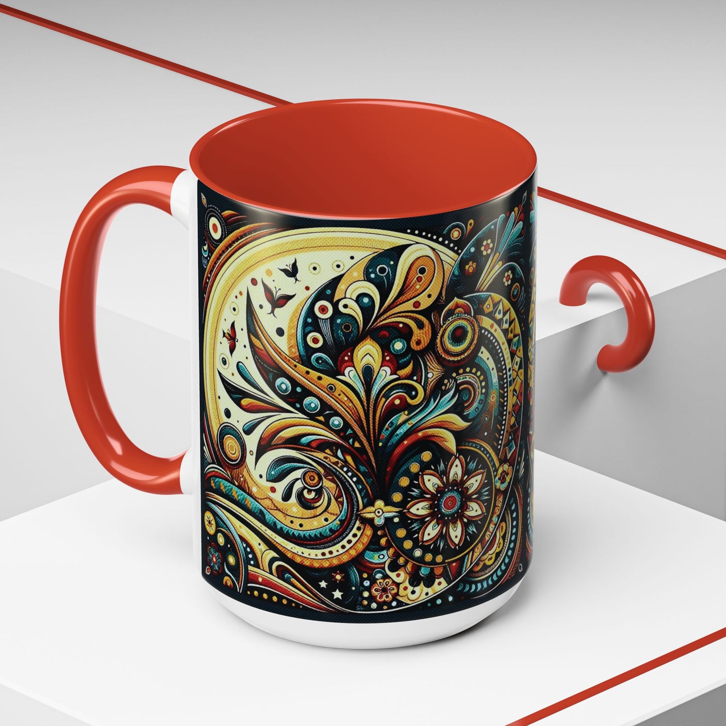 βοΈ Accent Coffee Mug (11, 15oz) β Beautiful Boho Style Graphic πΏ