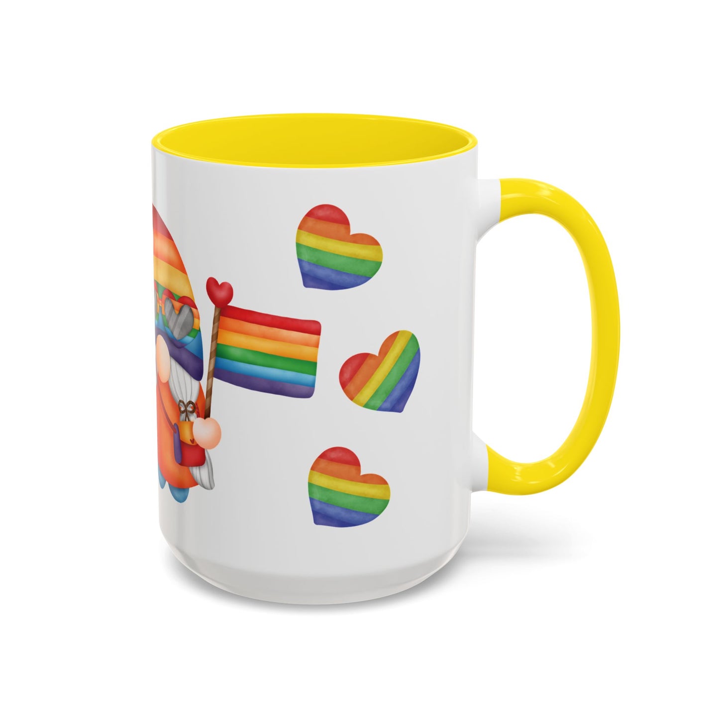 Pride Gnome Accent Mug | Rainbow Love Coffee Cup | 11oz & 15oz