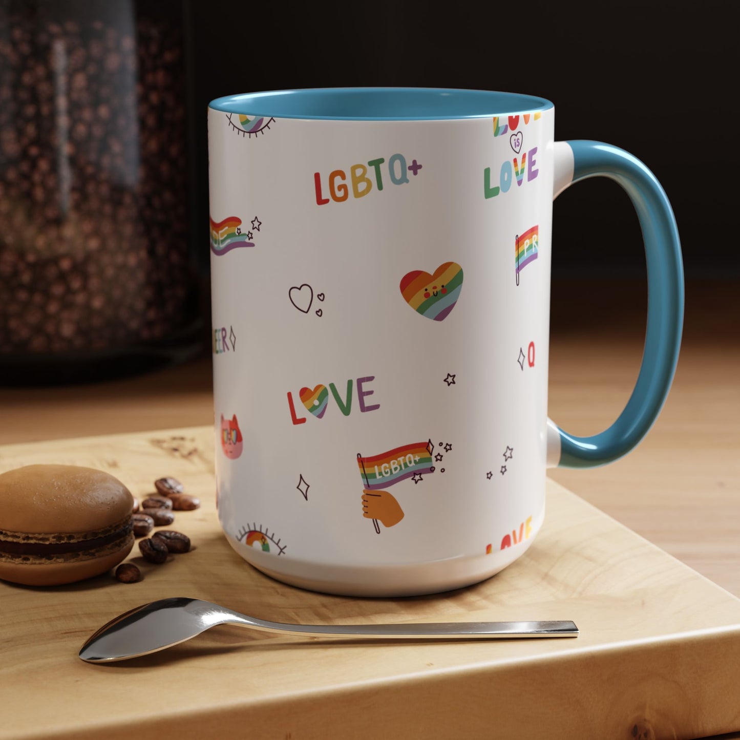Minimalist Pride Accent Mug | LGBTQ+ Love Ceramic Cup | 11oz & 15oz