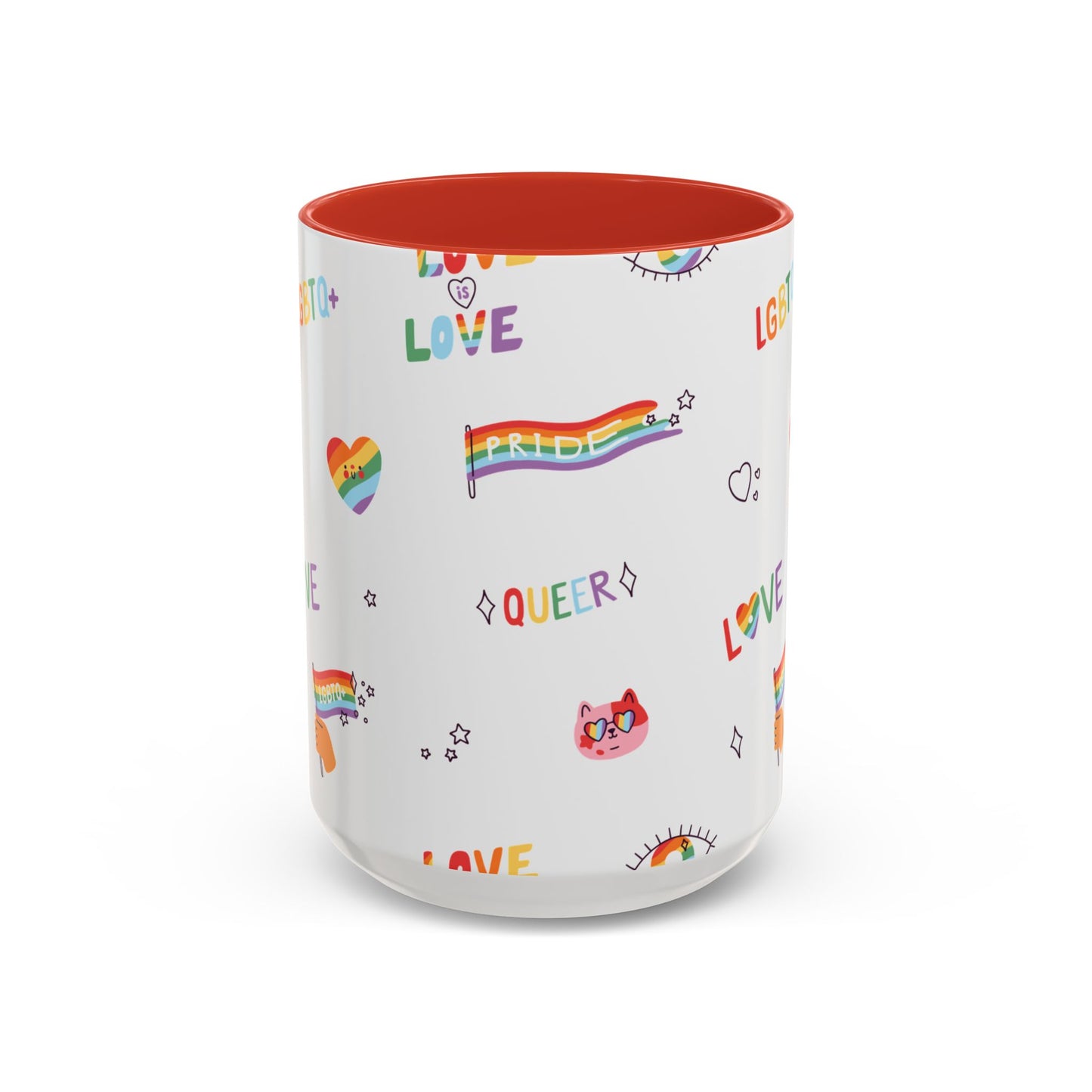 Minimalist Pride Accent Mug | LGBTQ+ Love Ceramic Cup | 11oz & 15oz