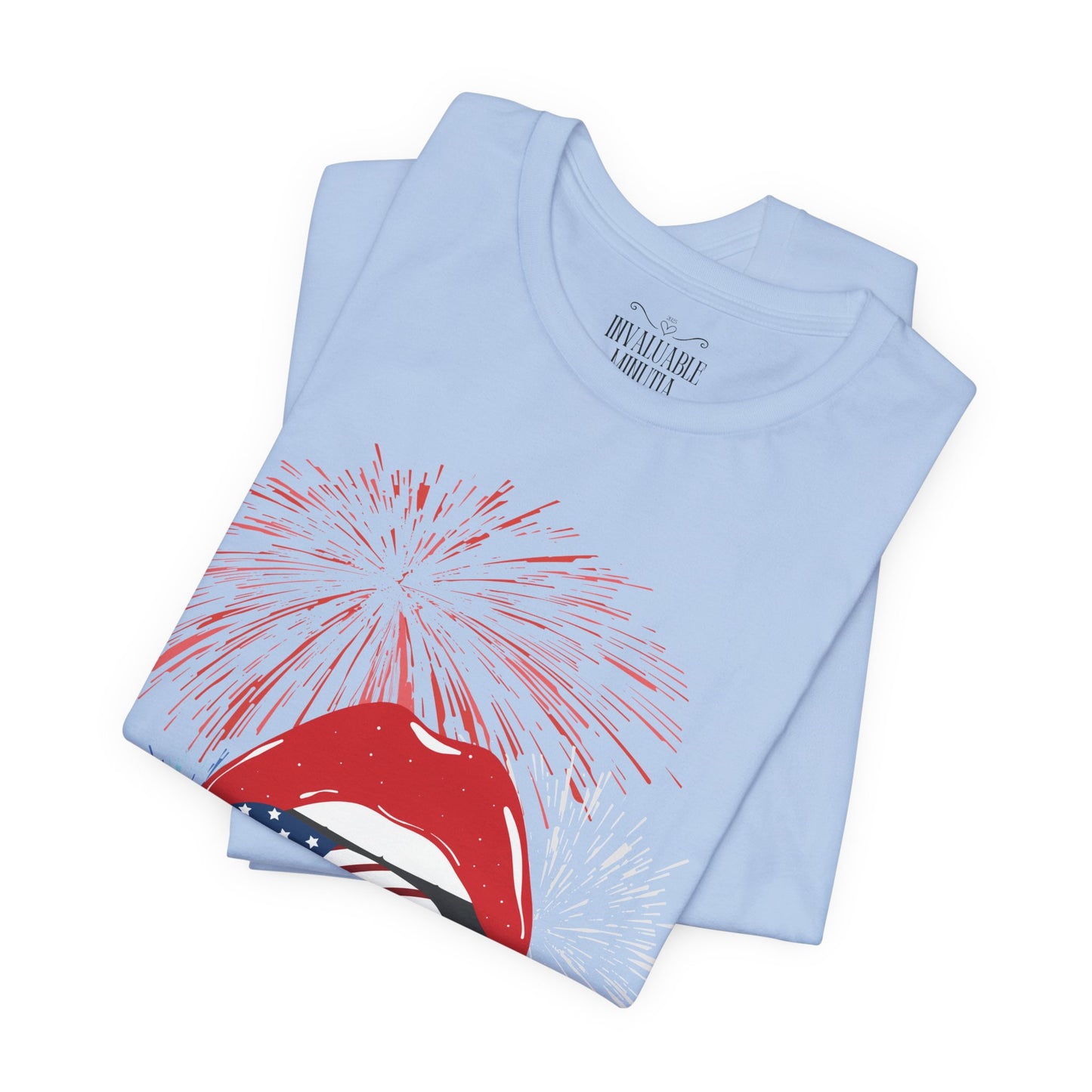 American Flag Lips Tee – Unisex Bella + Canvas Jersey Tee - 4th of July