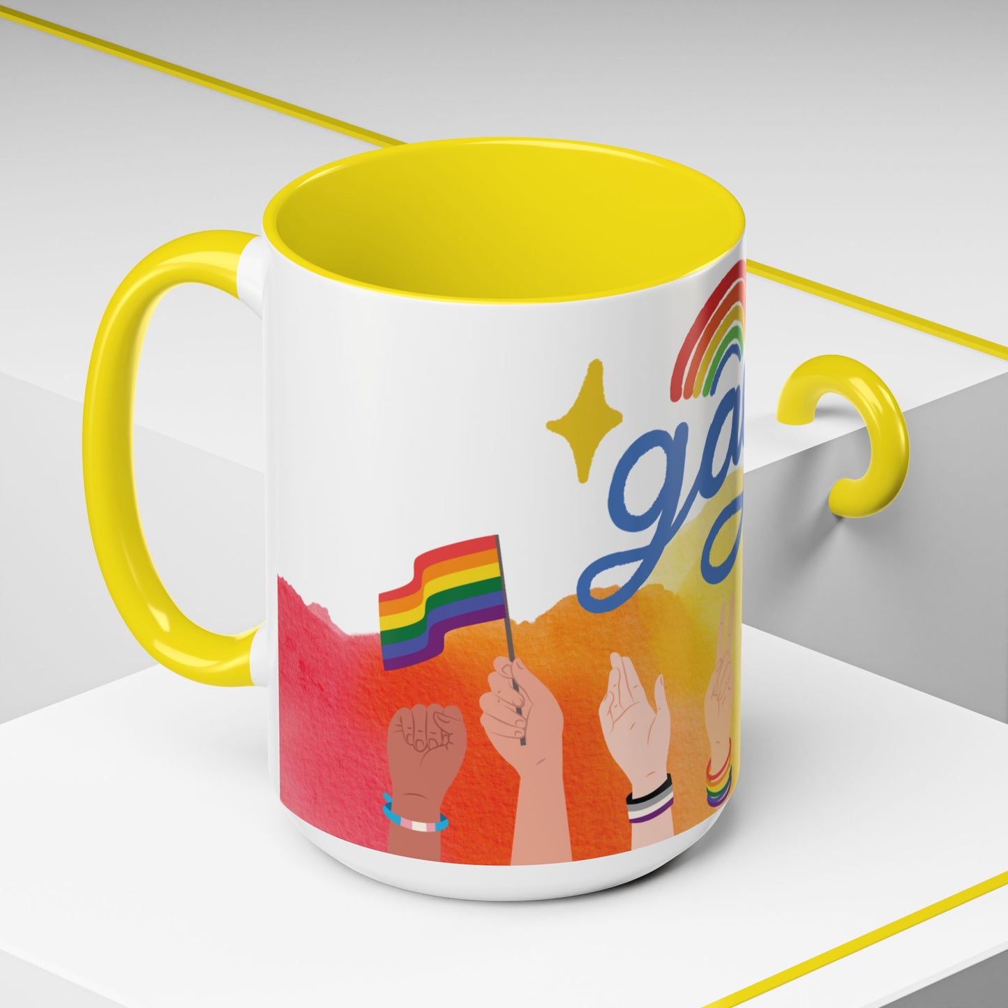 Bold Pride Accent Mug | Fun LGBTQ+ Gift | 11oz & 15oz Options