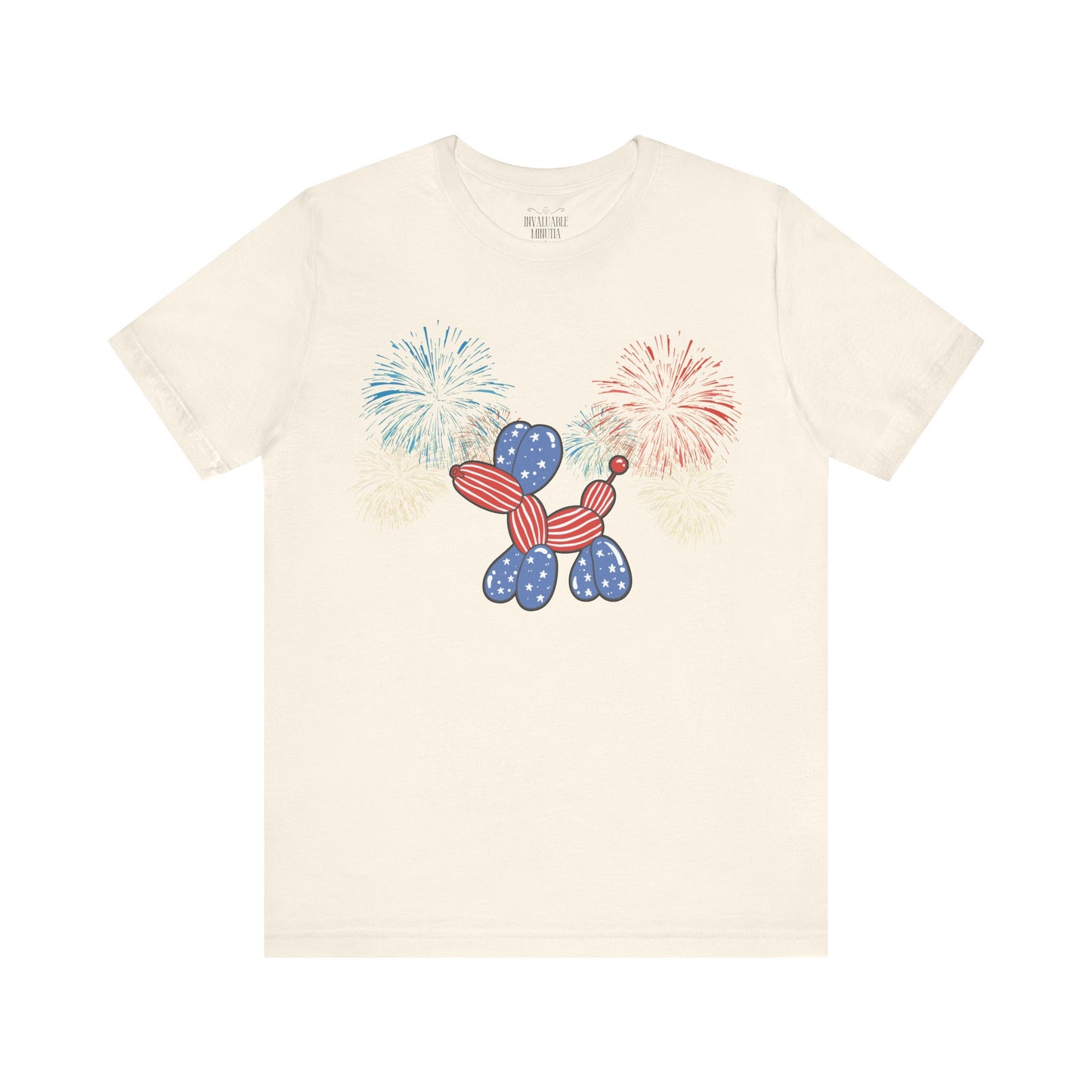 Patriotic Balloon Animal Tee, Fourth of July Shirt, Independence Day Apparel, Fireworks Unisex T-shirt, Bella + Canvas