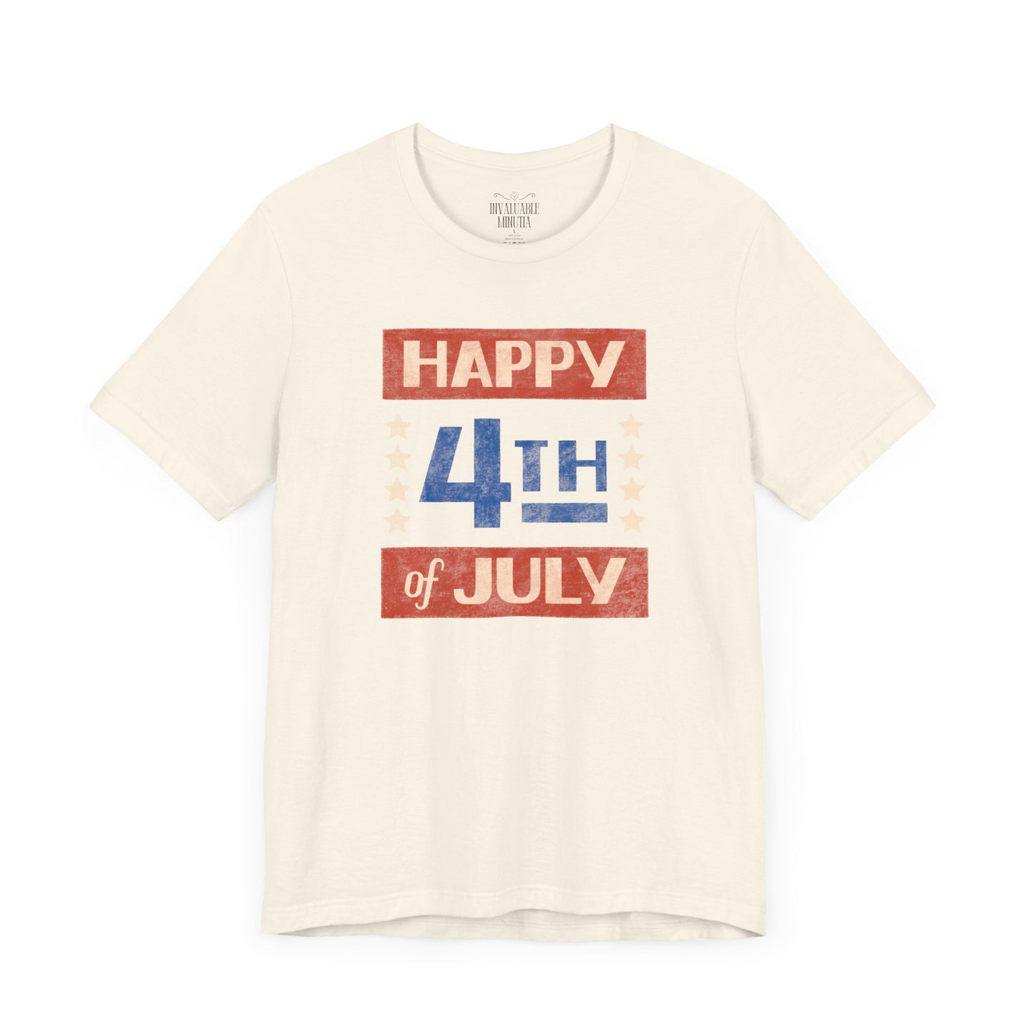 Happy 4th / Land of the Free Tee – Dual-Sided Print – Unisex Bella + Canvas Jersey T-Shirt