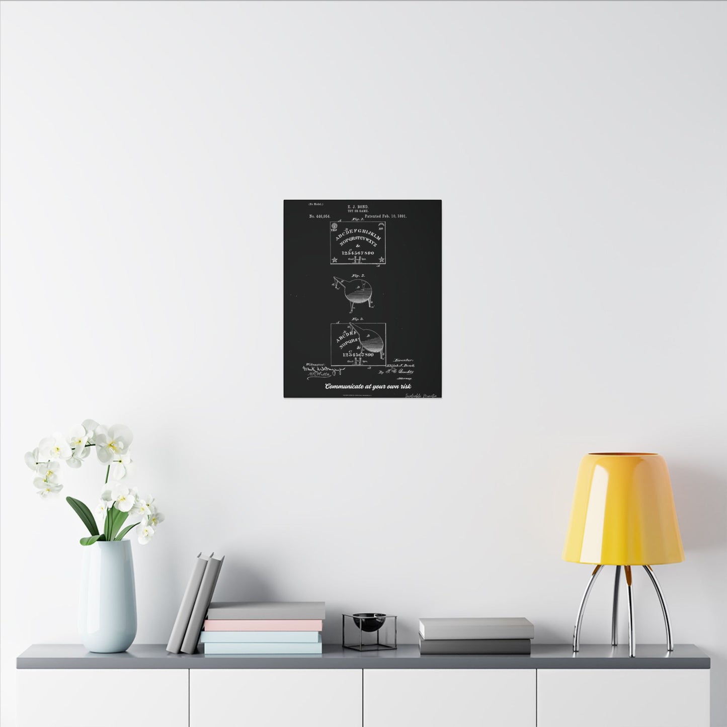 Ouija Board Patent Print (1891) – Gothic Spirit Board Canvas Wall Art