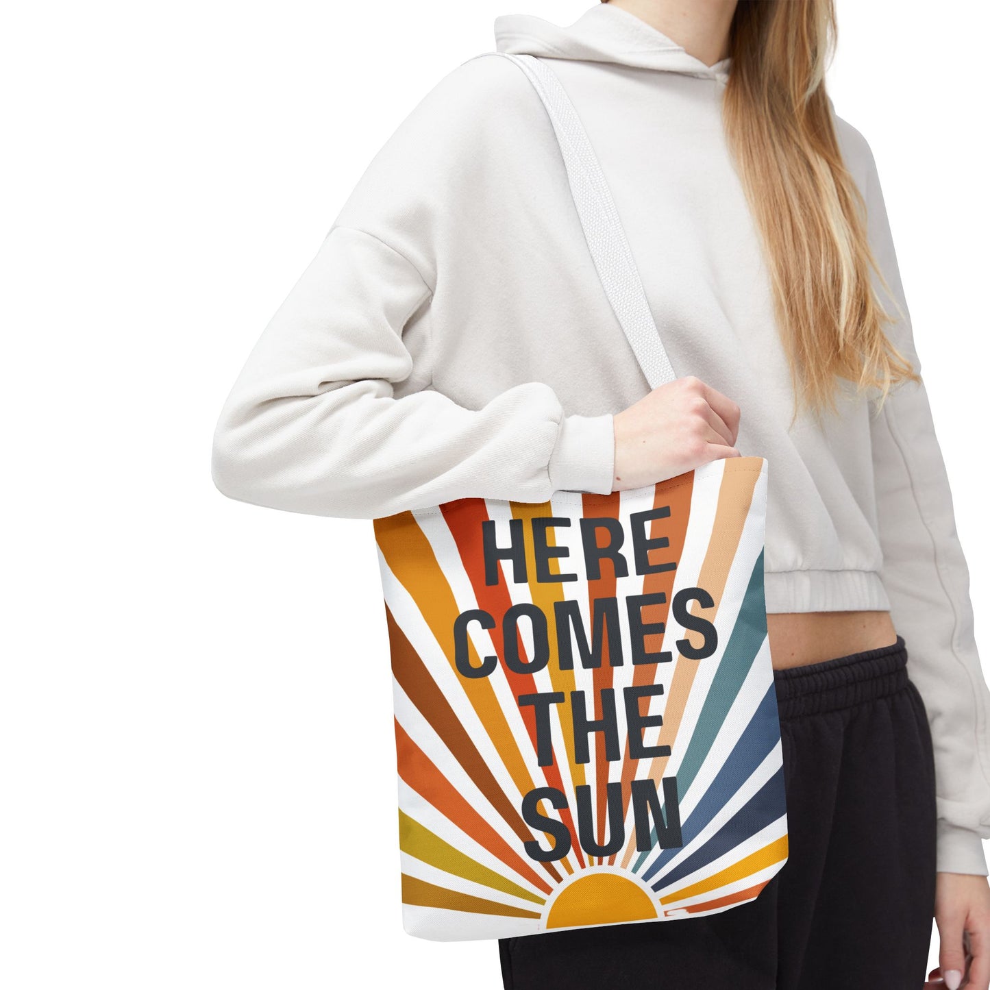 Here Comes the Sun β Retro Sunburst Tote Bag