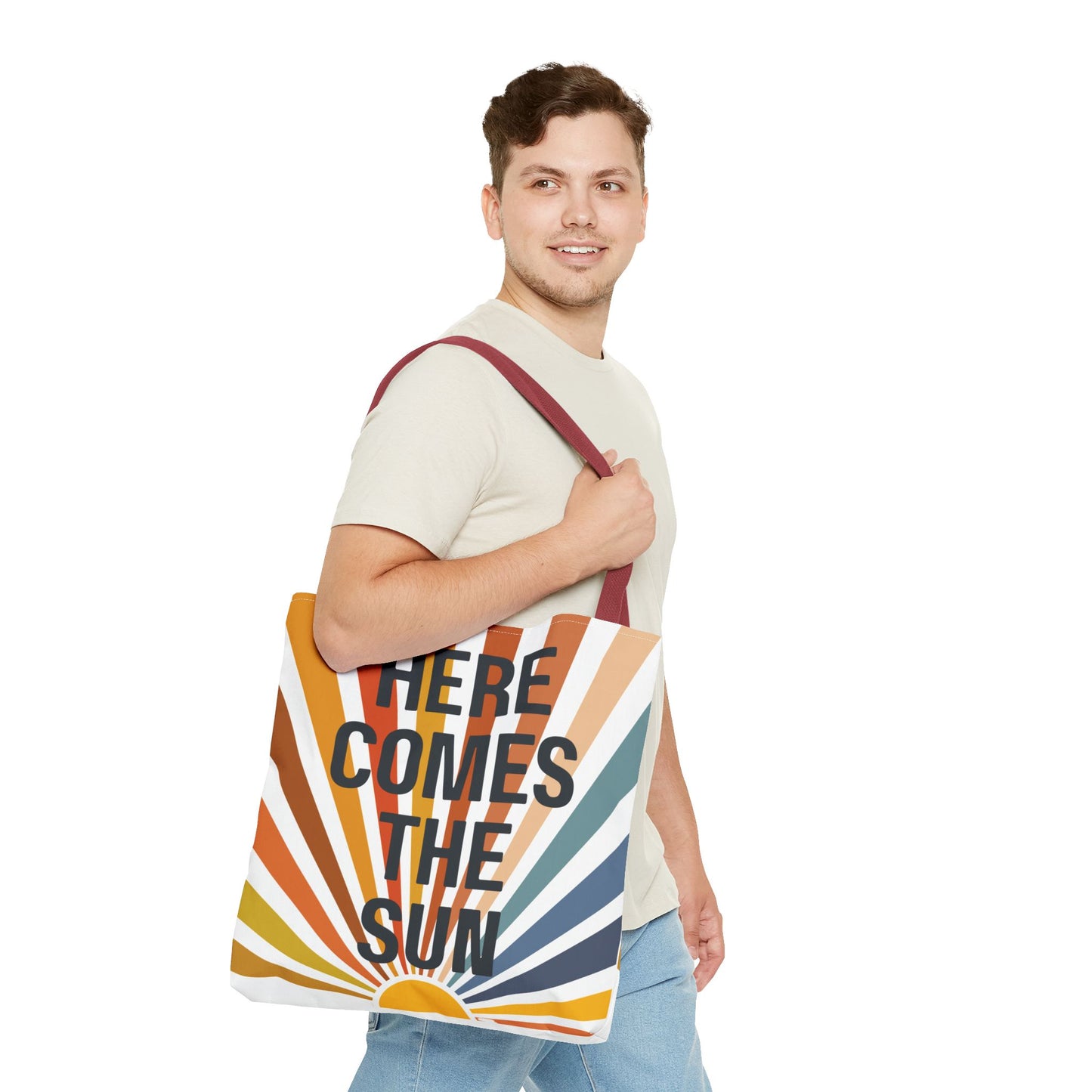 Here Comes the Sun β Retro Sunburst Tote Bag
