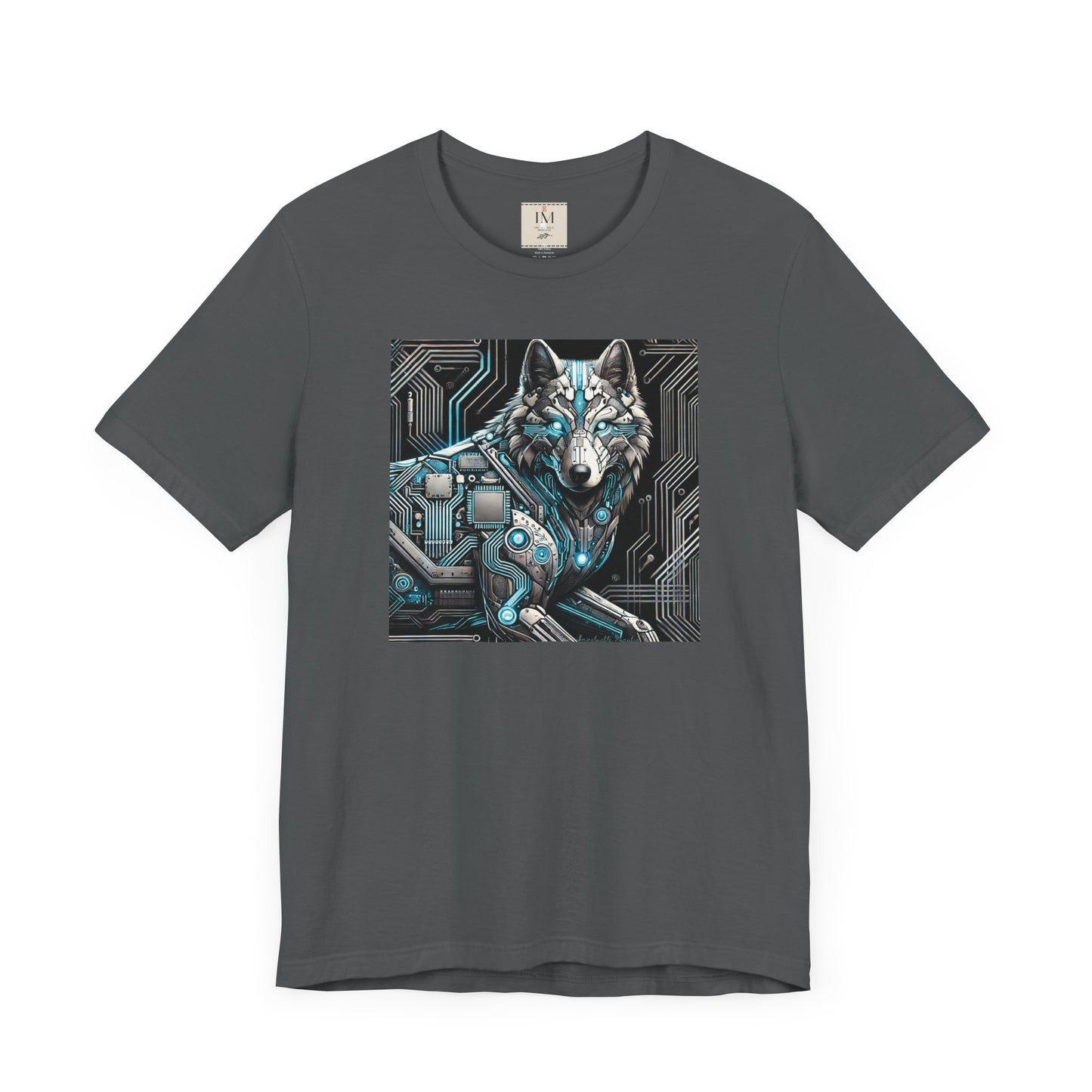 Tech Cyber Wolf Unisex Jersey Tee - Futuristic Animal Print Animal T-Shirt