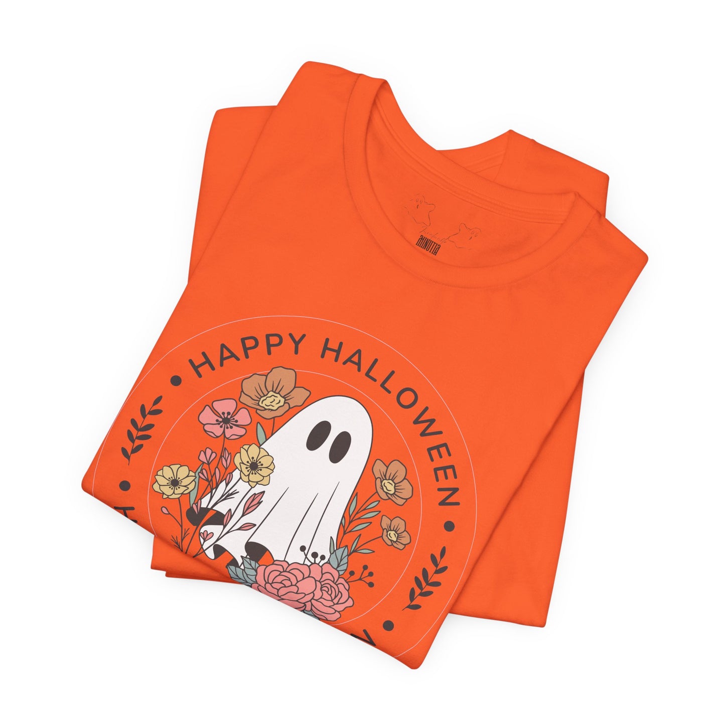 Happy Halloween Floral Ghost Tee – Bella+Canvas 3001