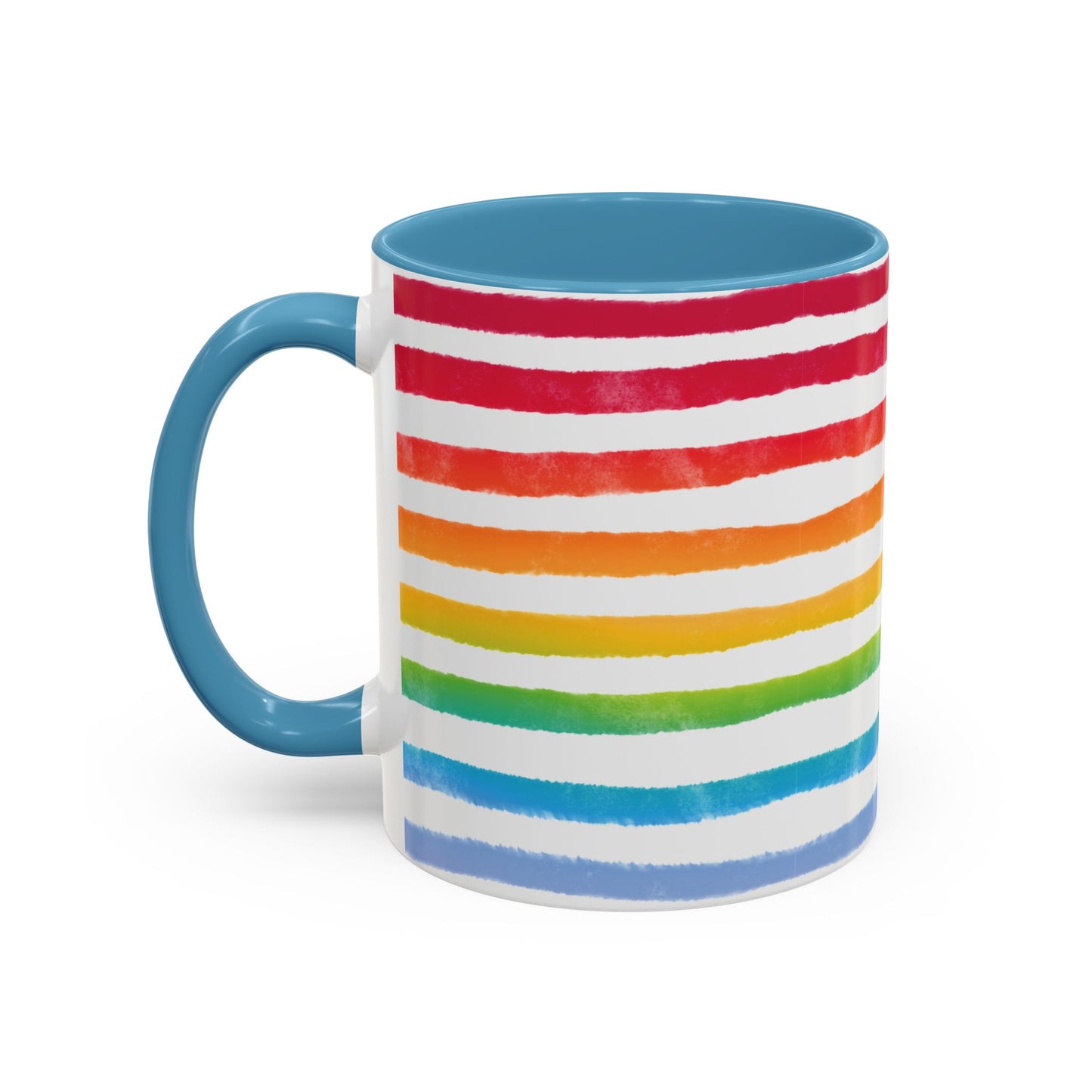 π Bold Rainbow Stripes Pride Mug | 11oz/15oz | Purple Accent