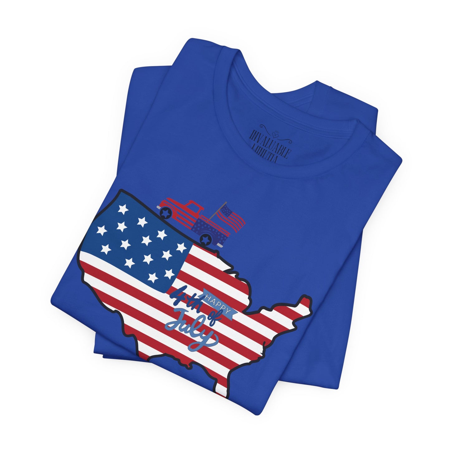 All-American USA Map & Truck Tee β Unisex Bella+Canvas Jersey Tee - 4th of July T-Shirt