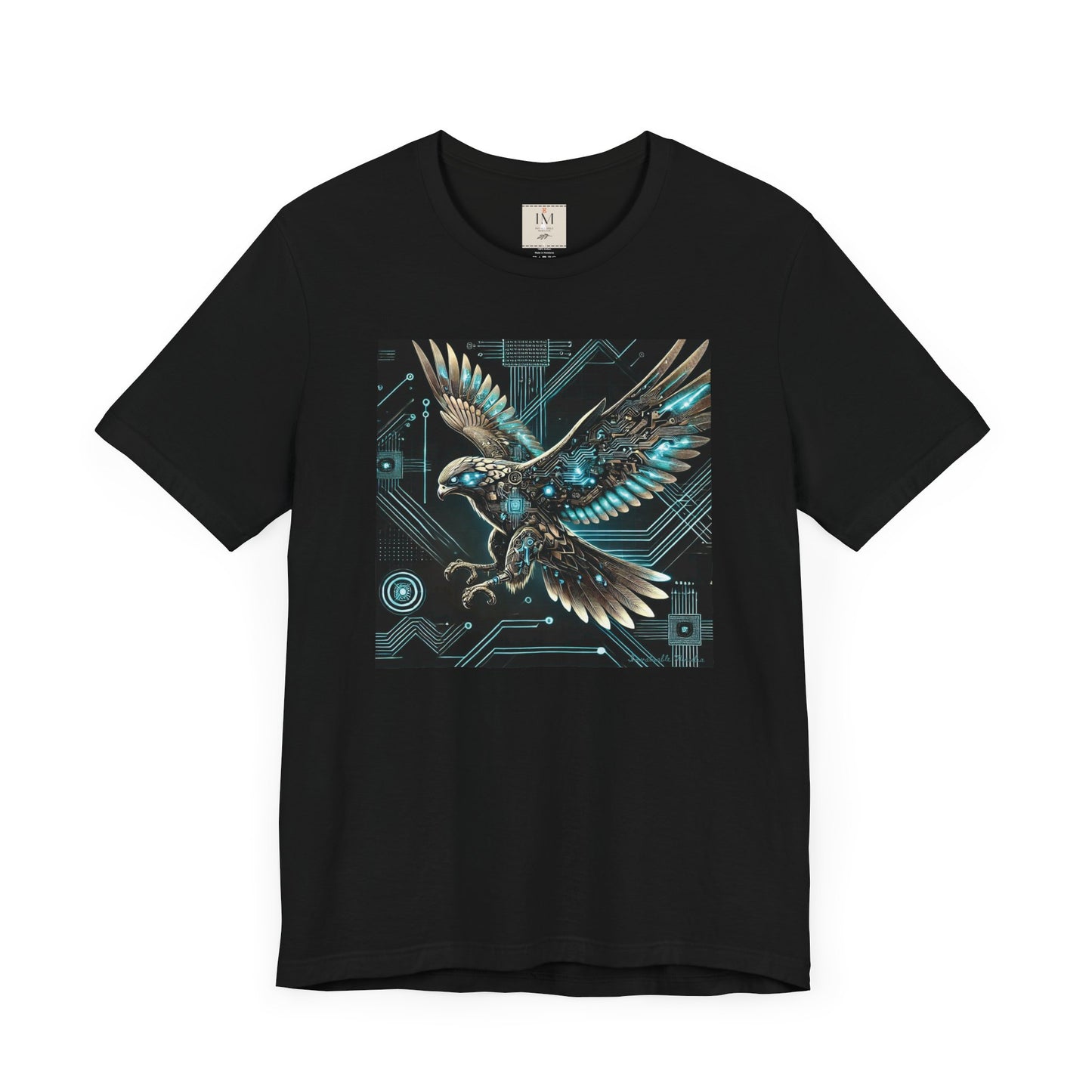 Futuristic Falcon Tech Tee - Unisex Short Sleeve Jersey Shirt - Cyber Falcon