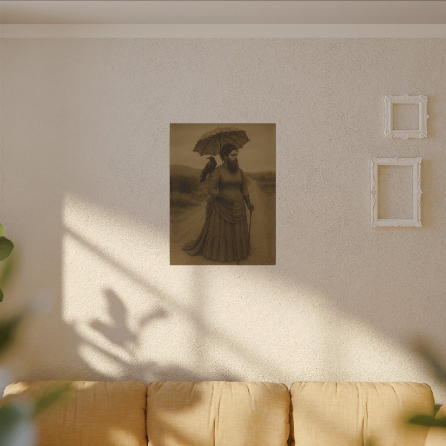 Bearded Lady with Crow β Matte Canvas Print (Gallery-Wrapped) 0.75"