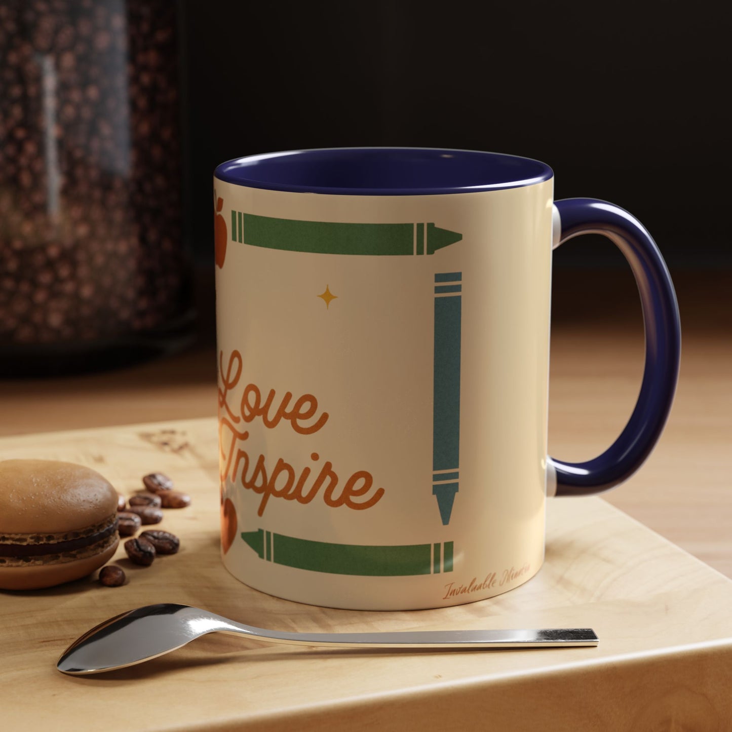 Teach Love Inspire Color Accent Mug (11oz/15oz) – Teacher Gift • Back to School • Durable Ceramic, Dishwasher & Microwave Safe