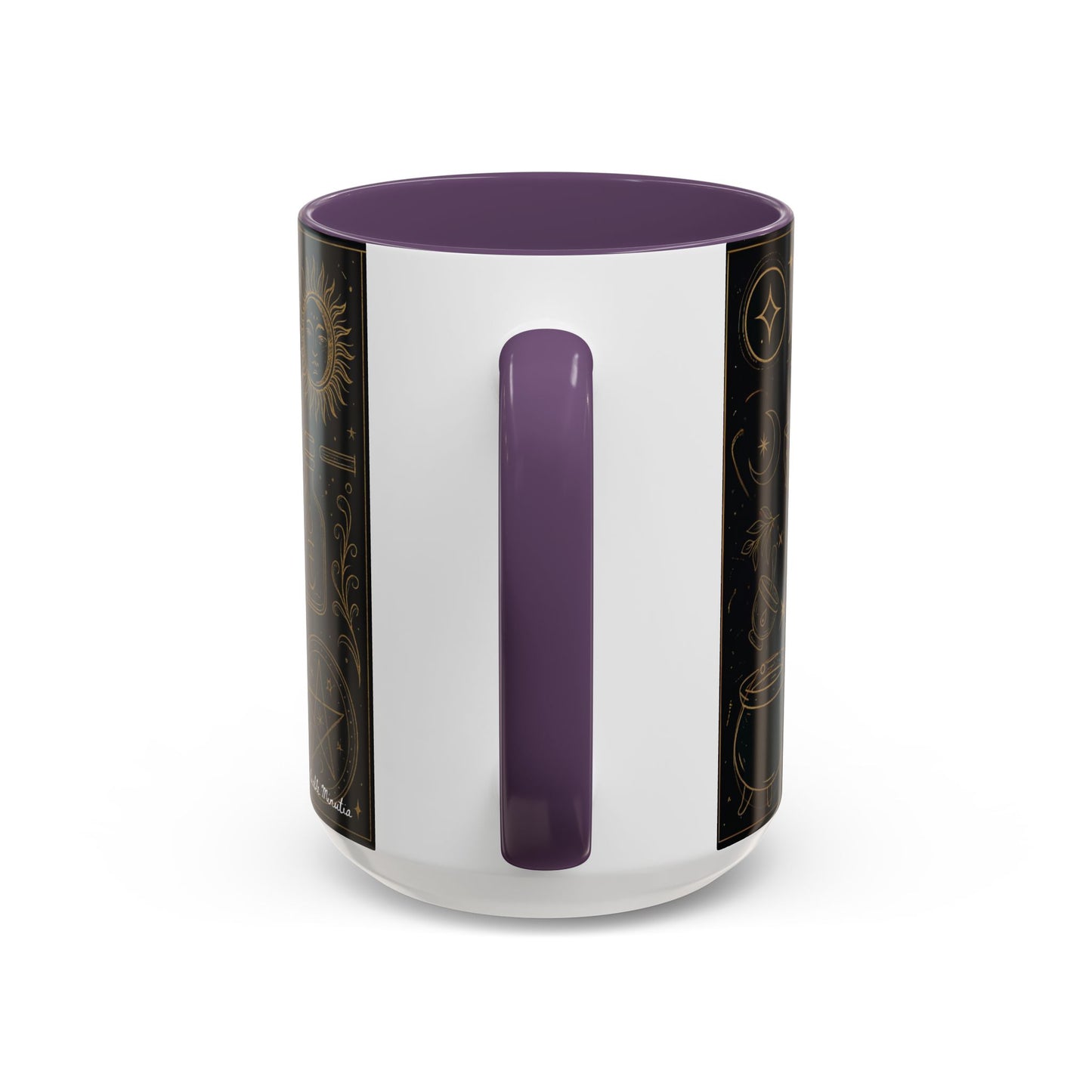 Witchy Aesthetic Coffee Mug โ 15oz Black & Purple Ceramic with Occult Symbols โ Goth Kitchen Decor, Halloween Gift Idea - 11oz/15oz