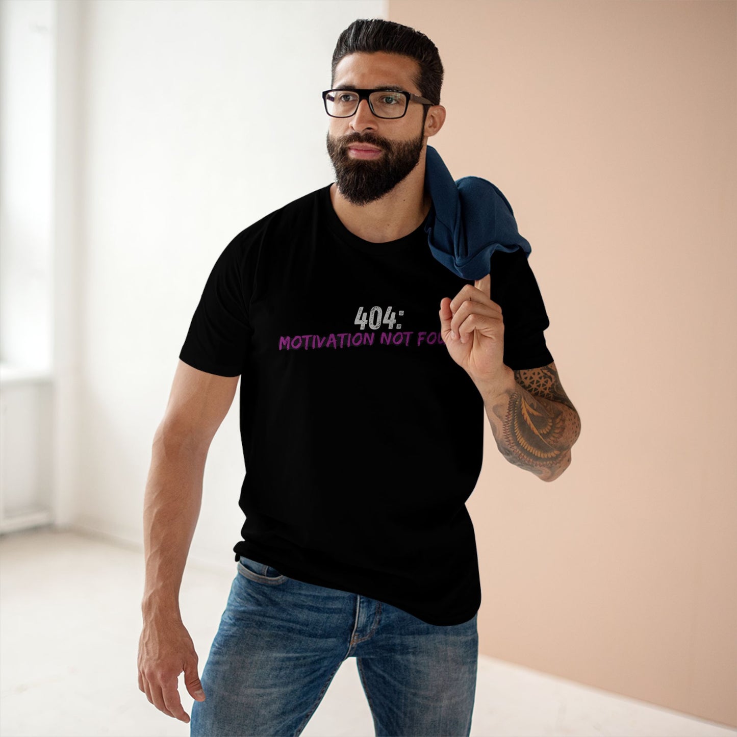 404 Motivation Not Found Funny Quote Tee – Premium AS Colour 5001 T-Shirt, Free Worldwide Shipping