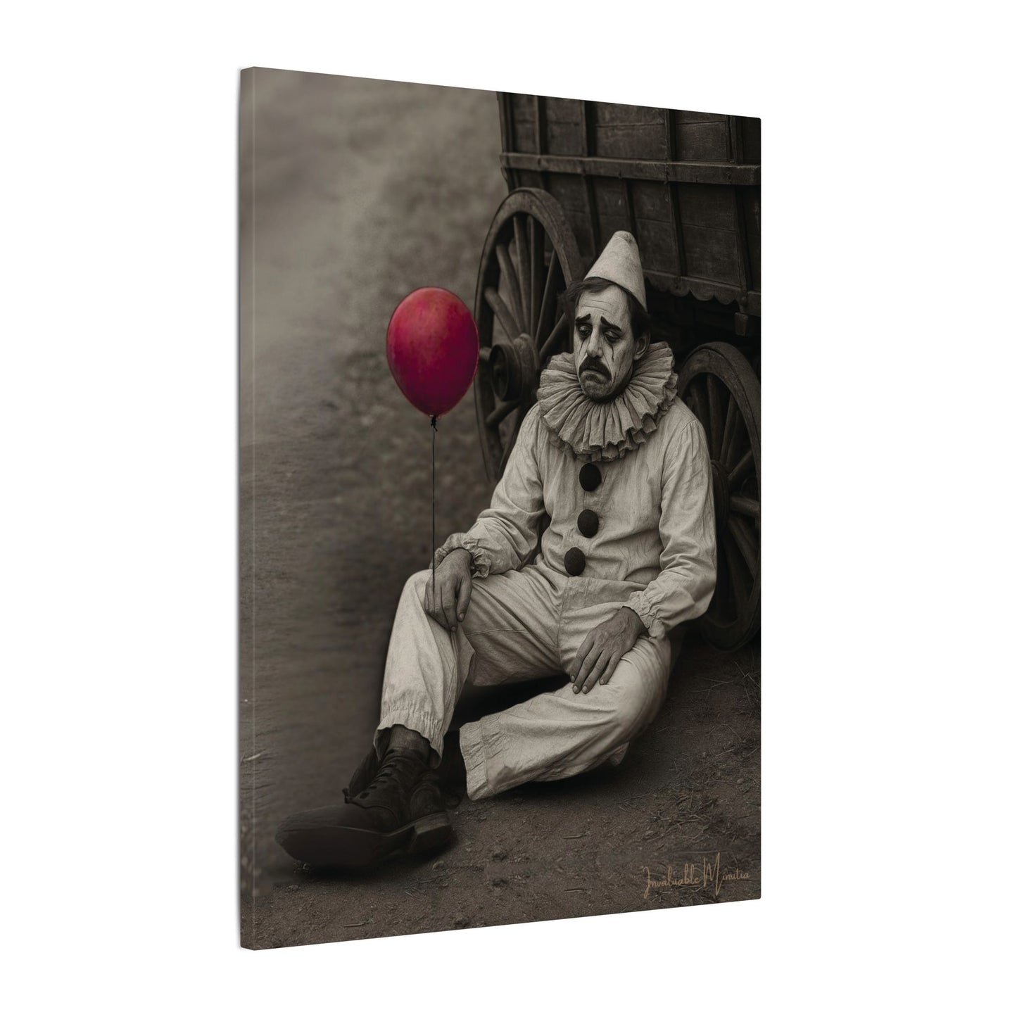 The Clown – Matte Canvas Print (Gallery-Wrapped) 0.75" – Vintage Circus-Inspired Canvas Wall Art