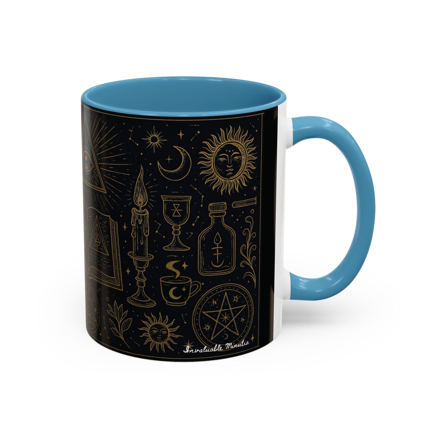 Witchy Aesthetic Coffee Mug โ 15oz Black & Purple Ceramic with Occult Symbols โ Goth Kitchen Decor, Halloween Gift Idea - 11oz/15oz