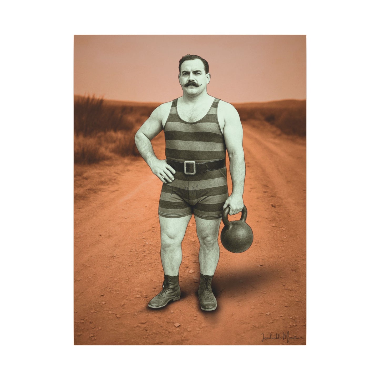 The Strongman – Matte Canvas Print (Gallery-Wrapped) 0.75" – Vintage Circus-Inspired Canvas Wall Art