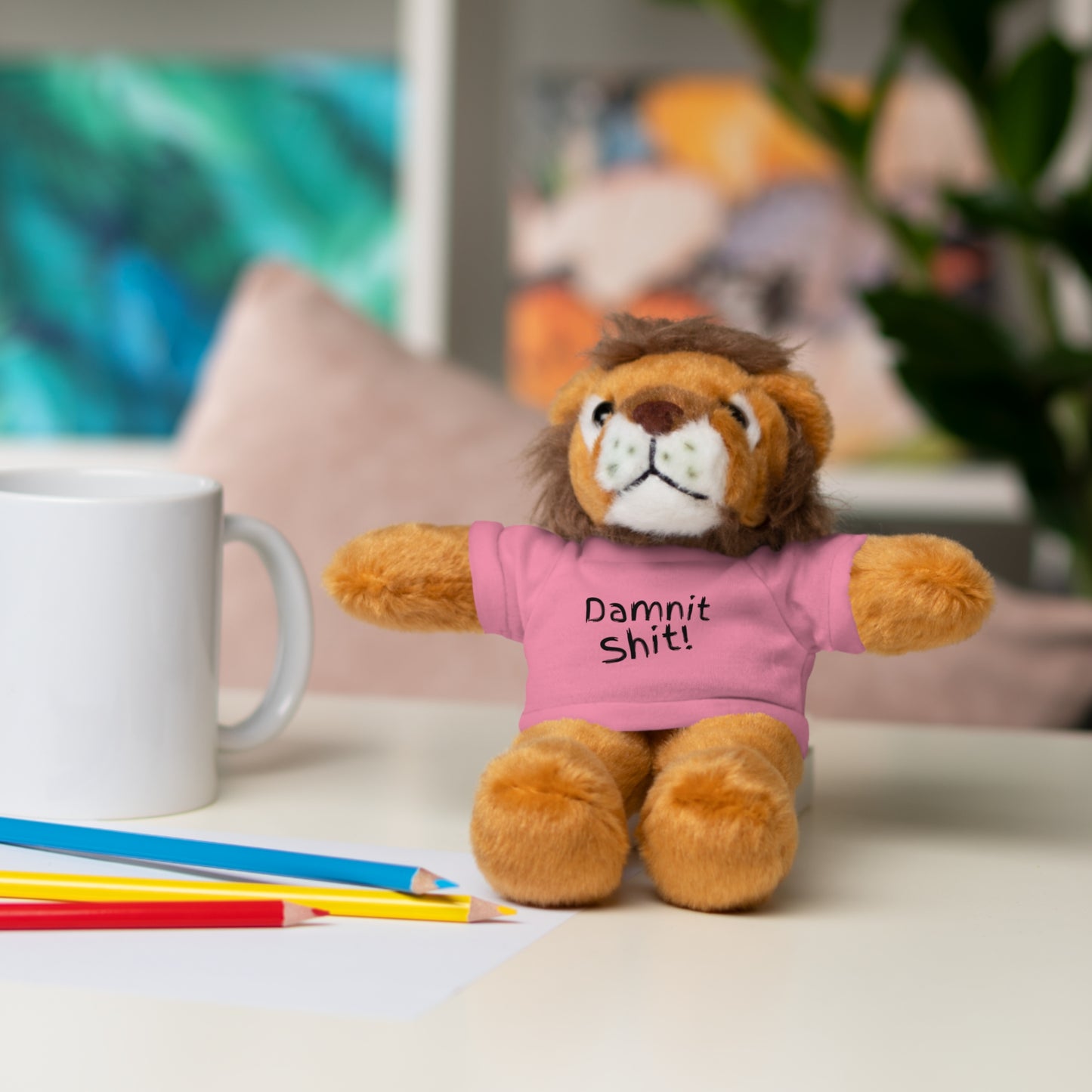 8" Funny Stuffed Animal Gift for Adults, Cute Plush Toy, Humor Bear, Sarcastic Gifts, Quirky Decor, Comfort Toy with Quote