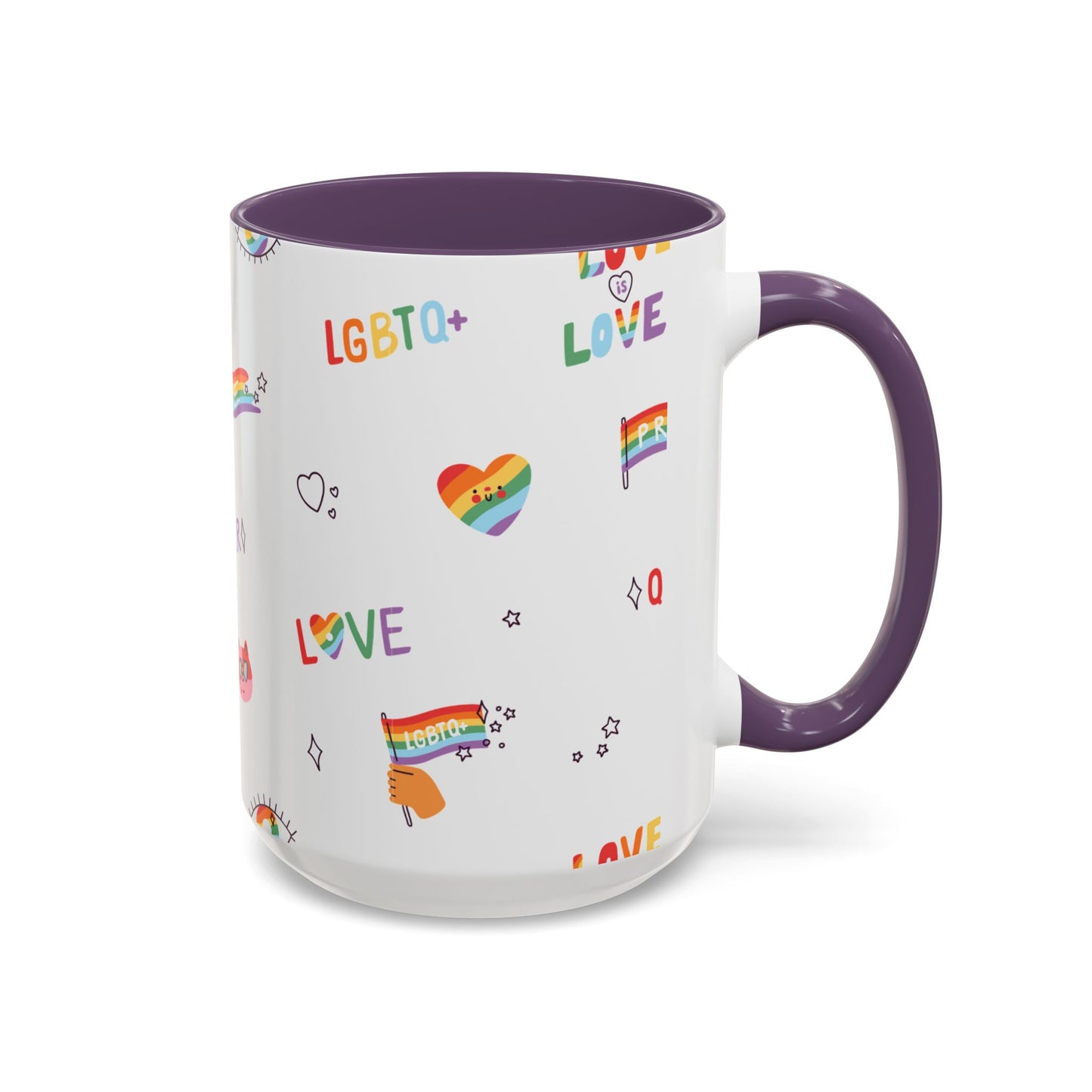 Minimalist Pride Accent Mug | LGBTQ+ Love Ceramic Cup | 11oz & 15oz