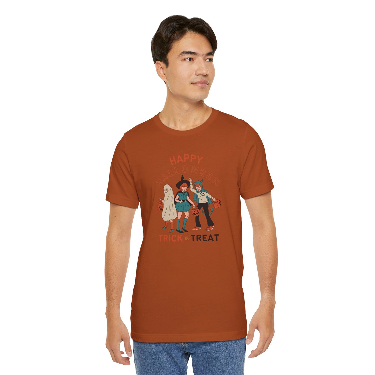 Happy Halloween Trick or Treat Vintage Vibe Tee โ Bella+Canvas 3001